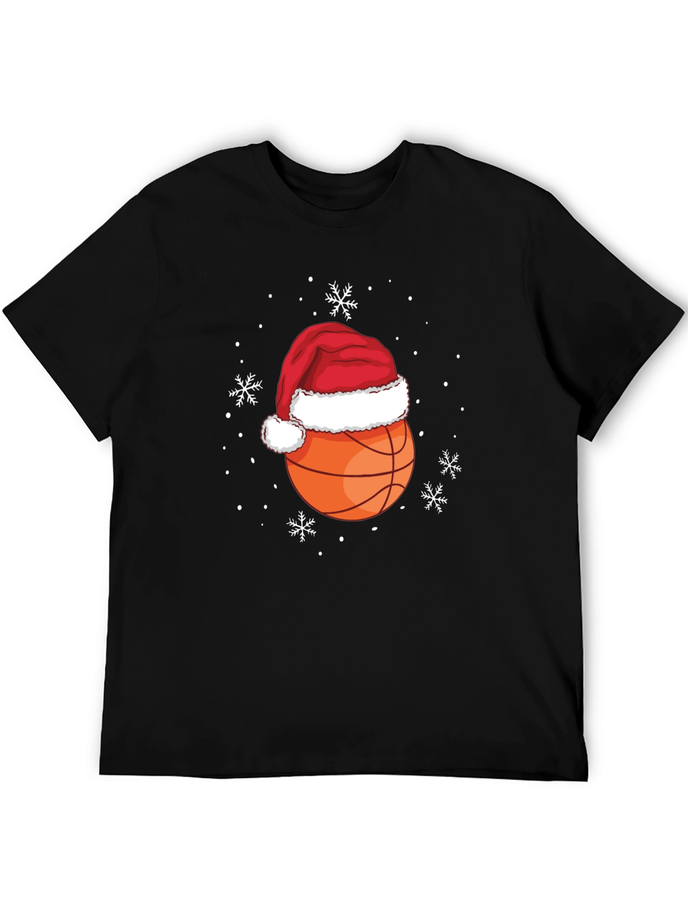Festive Basketball Santa Hat Tee