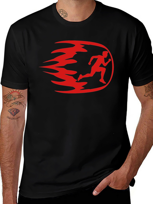 Mens Black Running Graphic T-Shirt