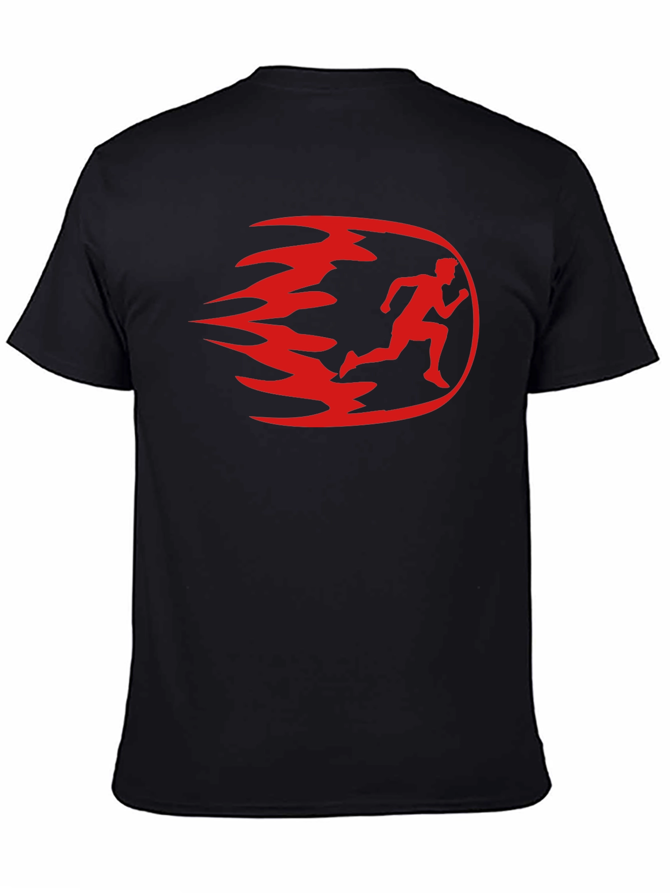 Mens Black Running Graphic T-Shirt