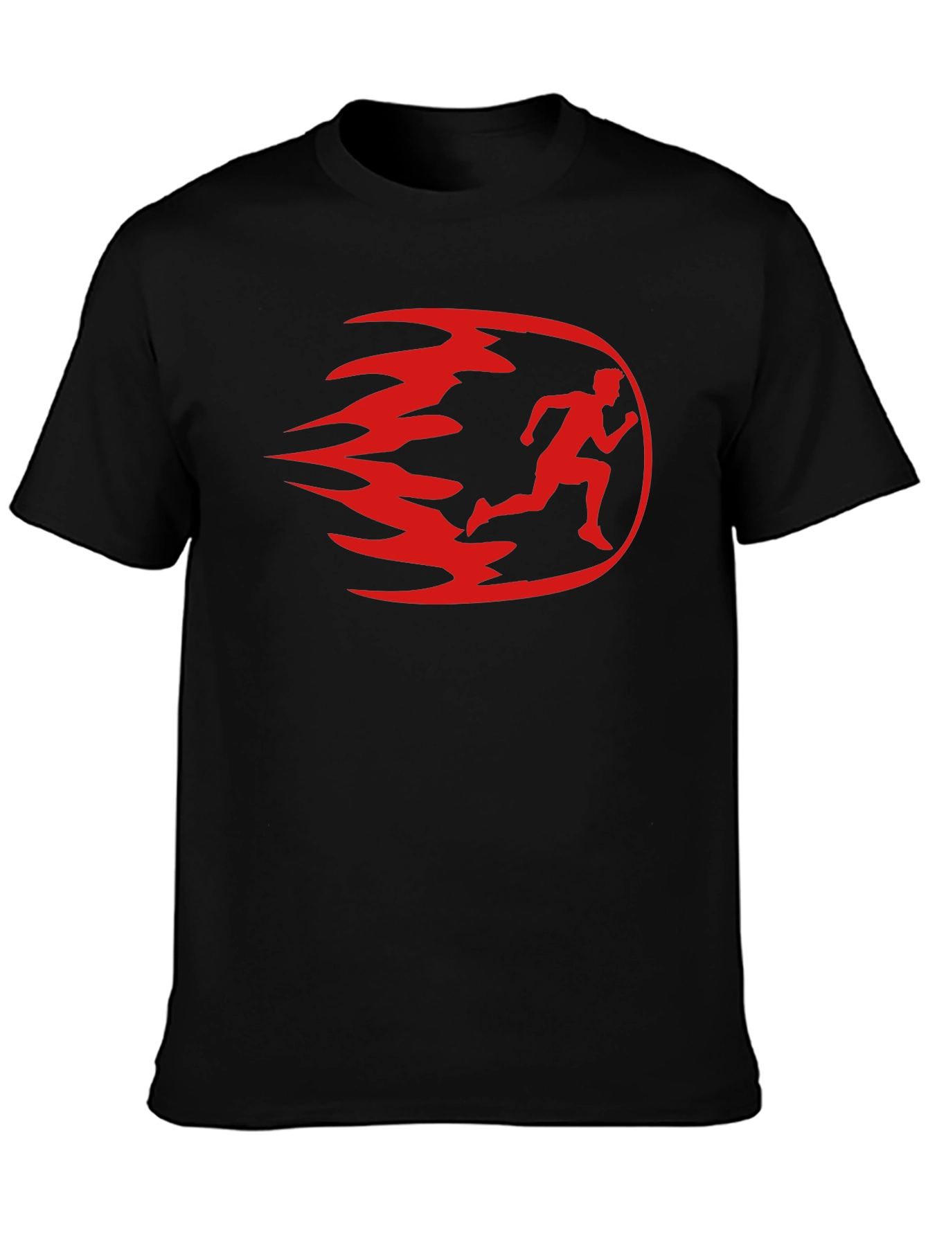 Mens Black Running Graphic T-Shirt
