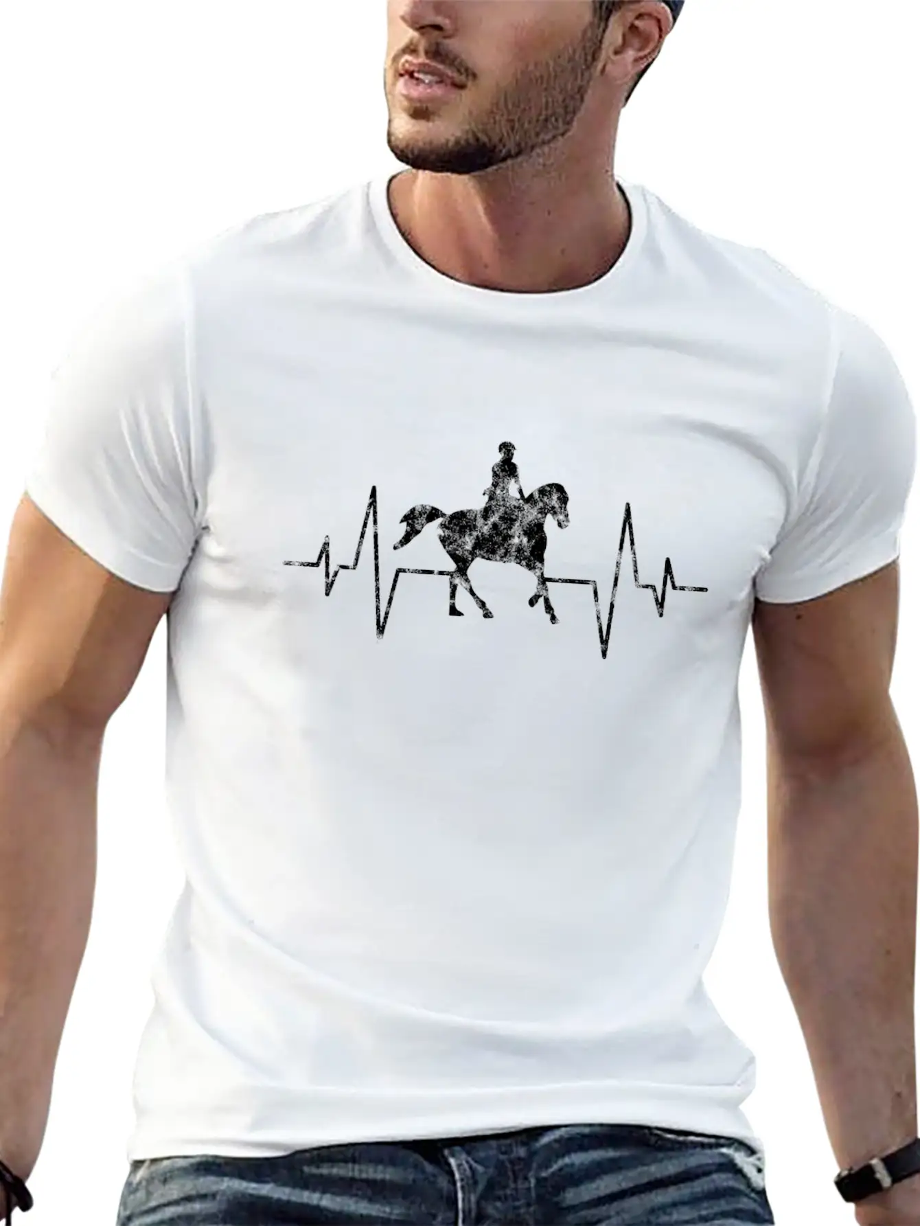 Horse Heartbeat Unisex Casual T-Shirt – Clean Design For Daily Comfort