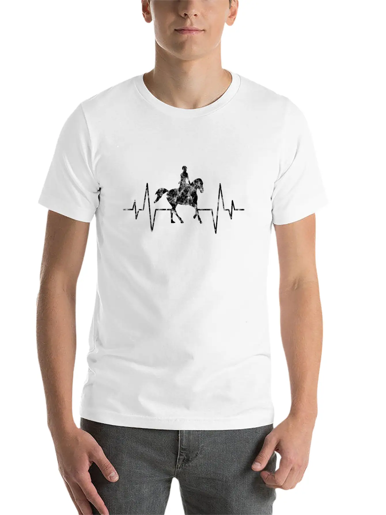 Horse Heartbeat Unisex Casual T-Shirt – Clean Design For Daily Comfort