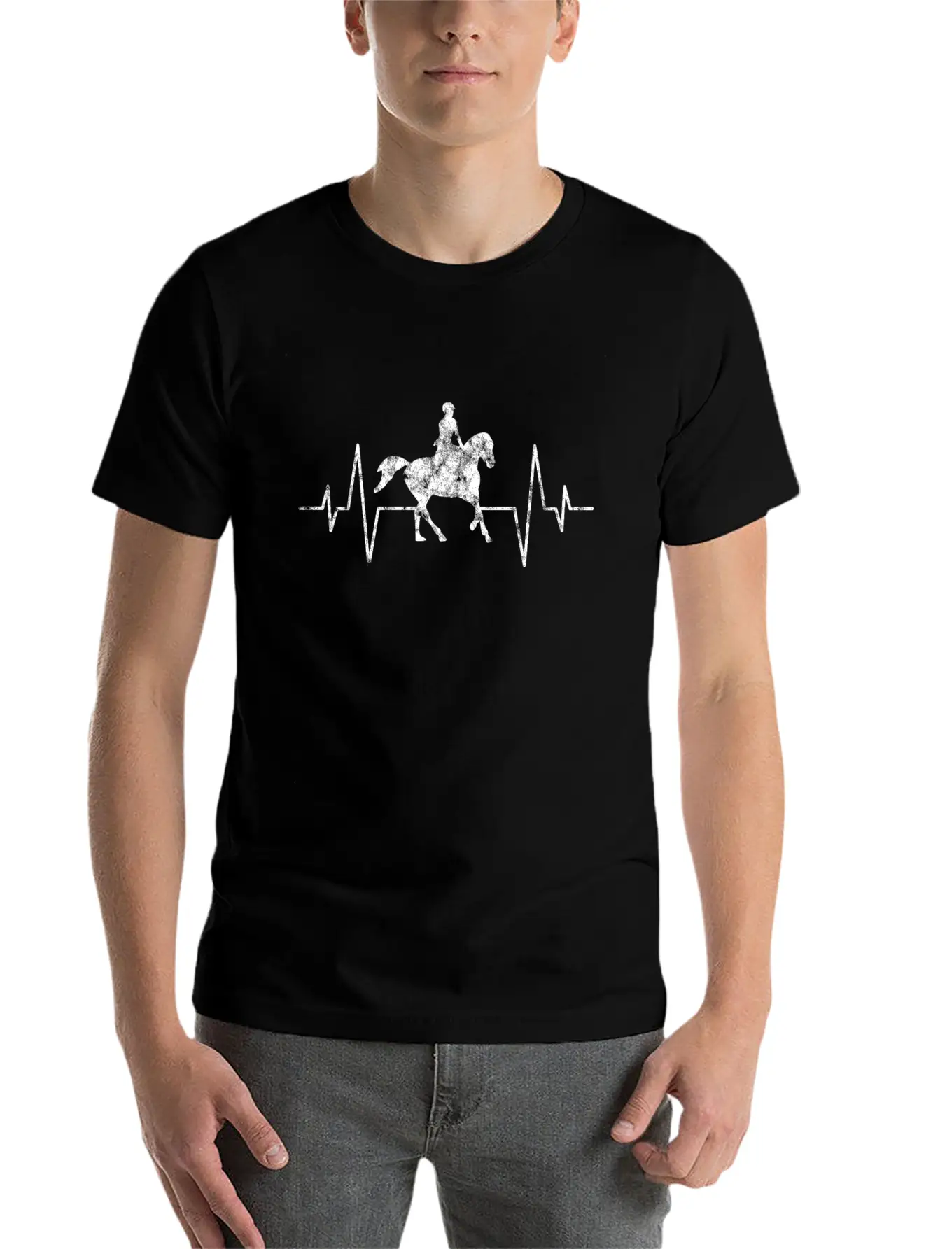 Horse Heartbeat Unisex Casual T-Shirt – Clean Design For Daily Comfort