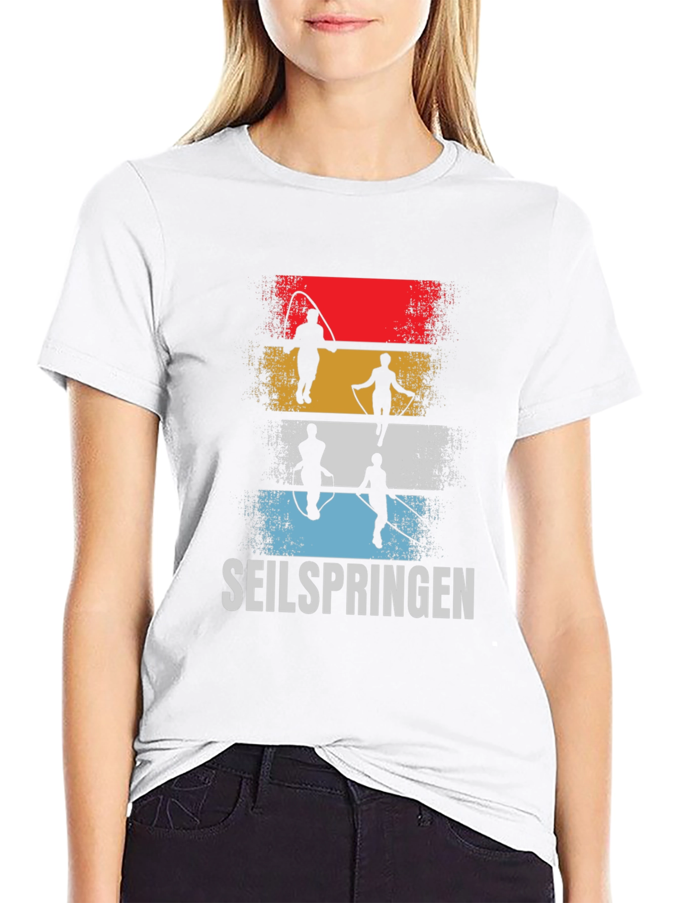 Seilspringen Graphic Tee - Retro Rope Jumping Shirt