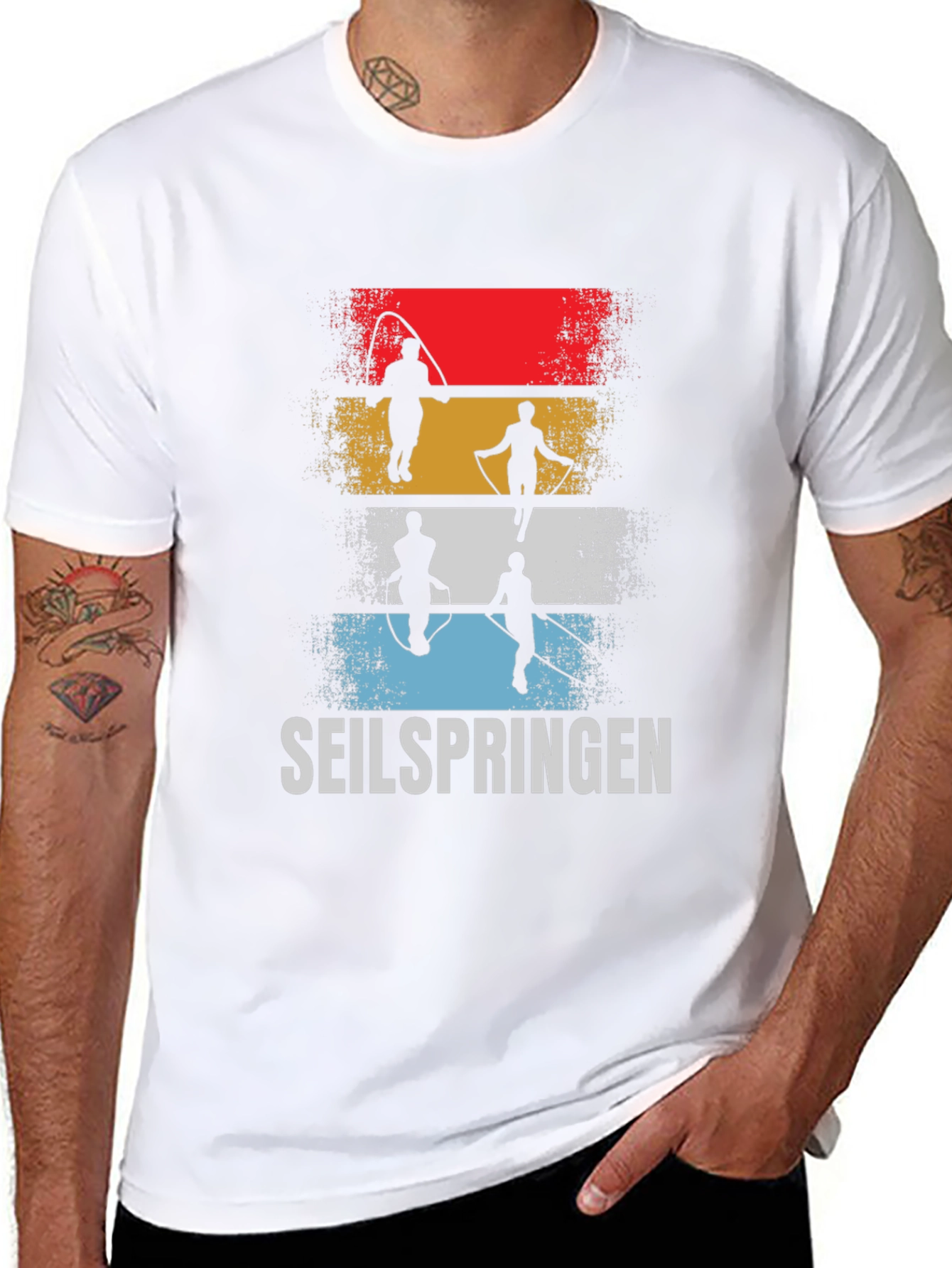 Seilspringen Graphic Tee - Retro Rope Jumping Shirt