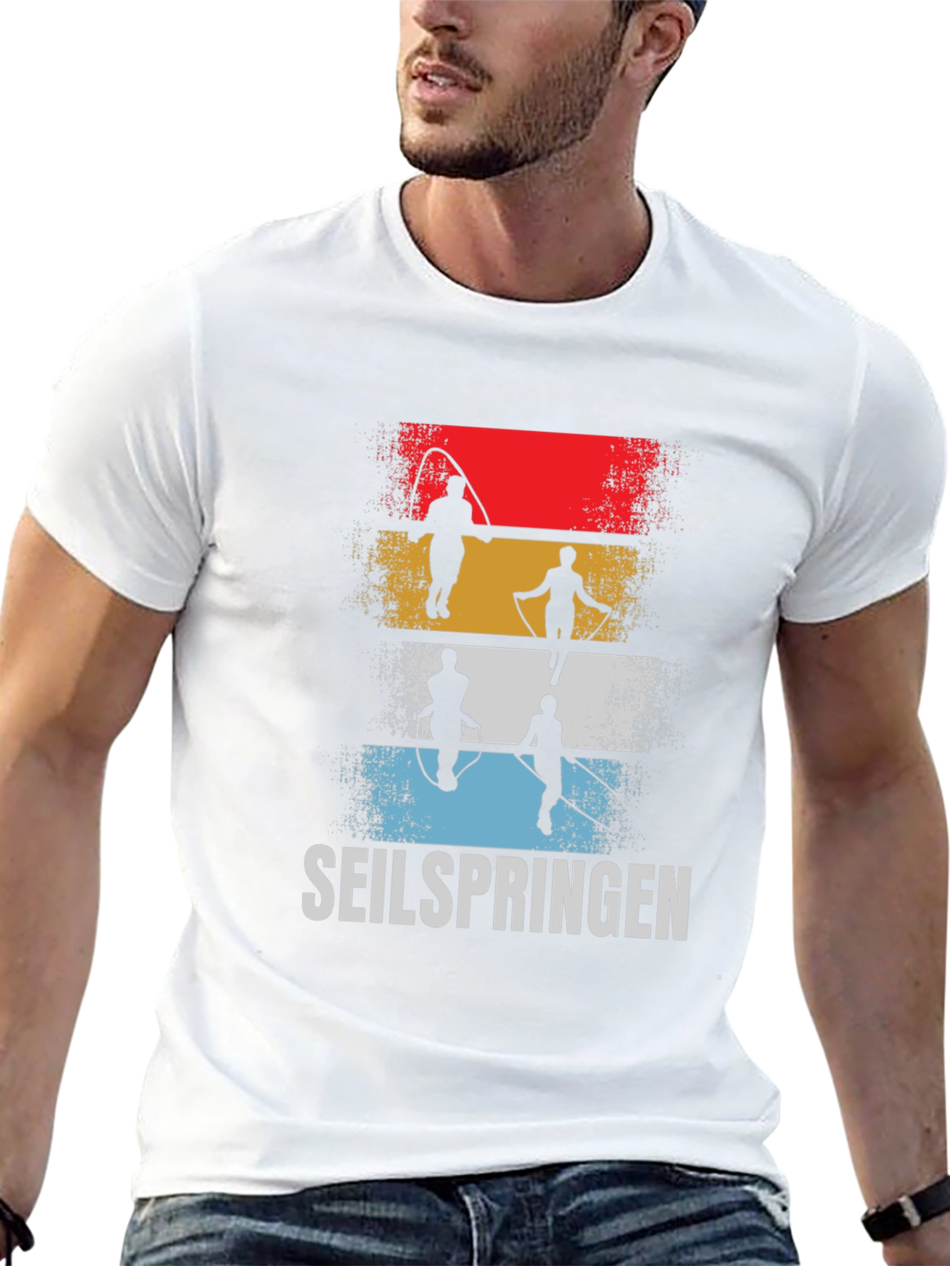 Seilspringen Graphic Tee - Retro Rope Jumping Shirt