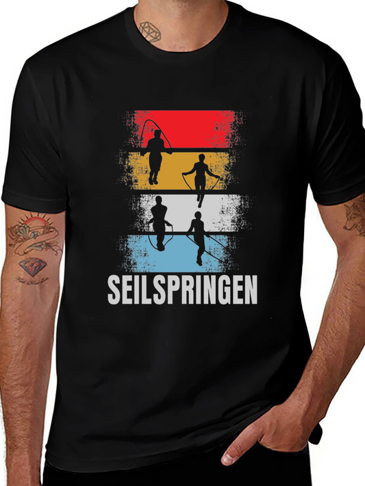 Seilspringen Graphic Tee - Retro Rope Jumping Shirt