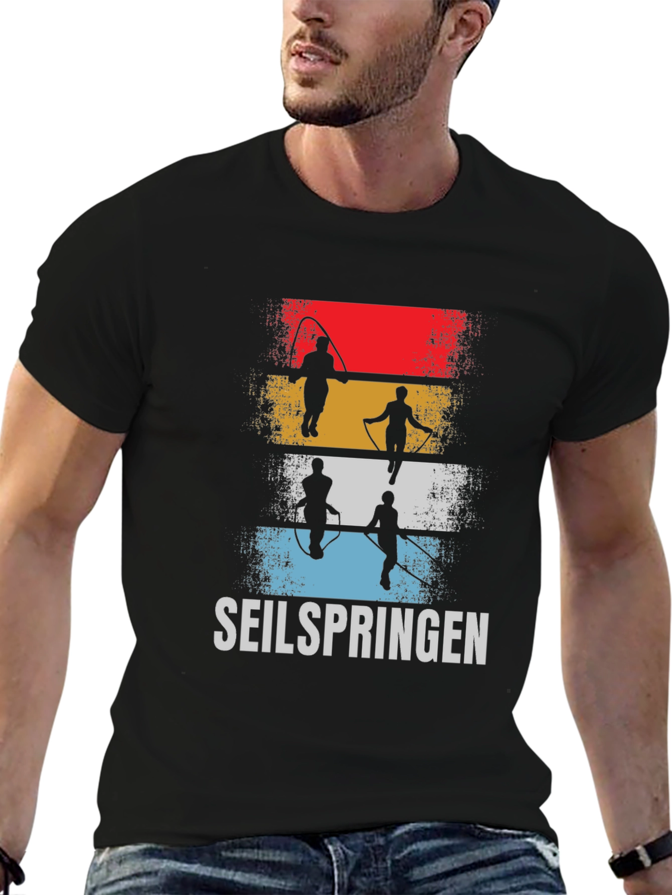Seilspringen Graphic Tee - Retro Rope Jumping Shirt
