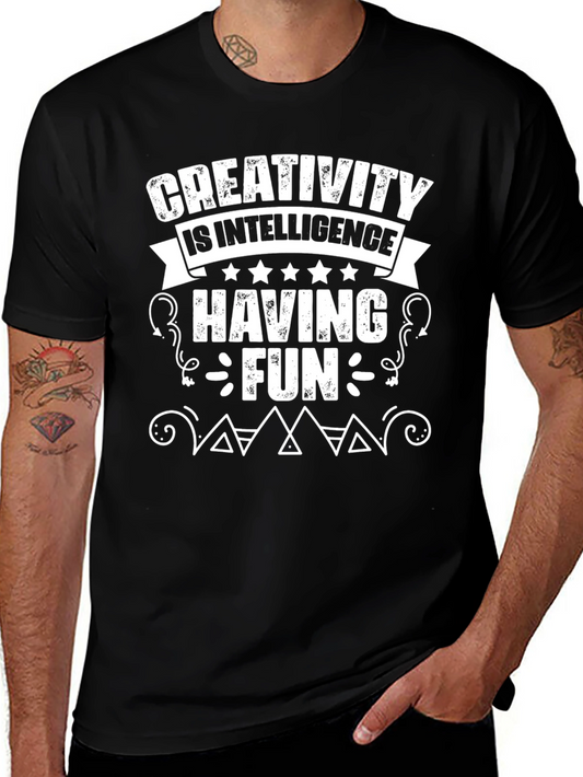 Creativity is Intelligence T-Shirt - Black Cotton Blend