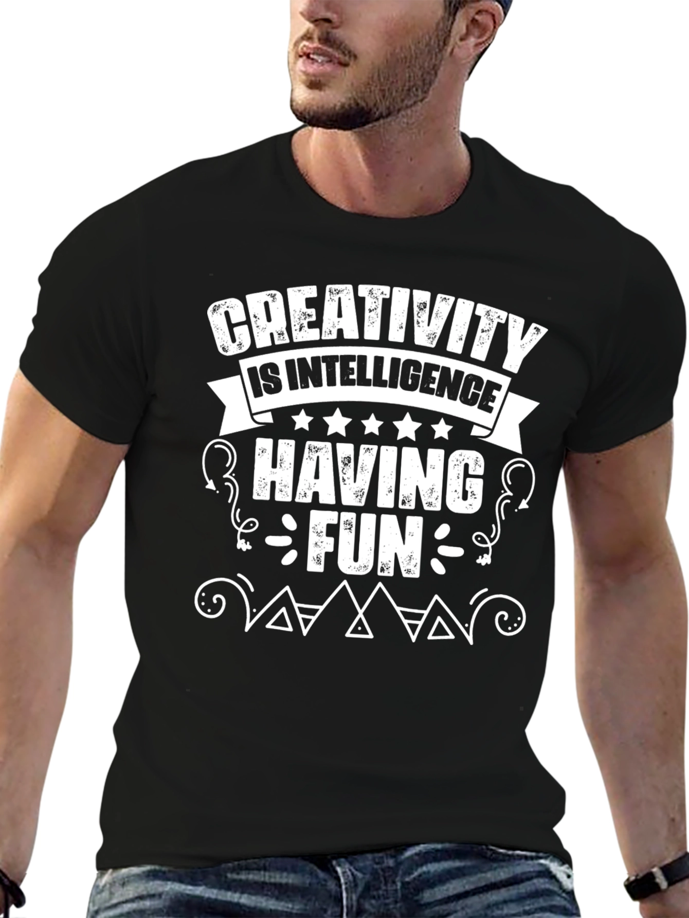 Creativity is Intelligence T-Shirt - Black Cotton Blend
