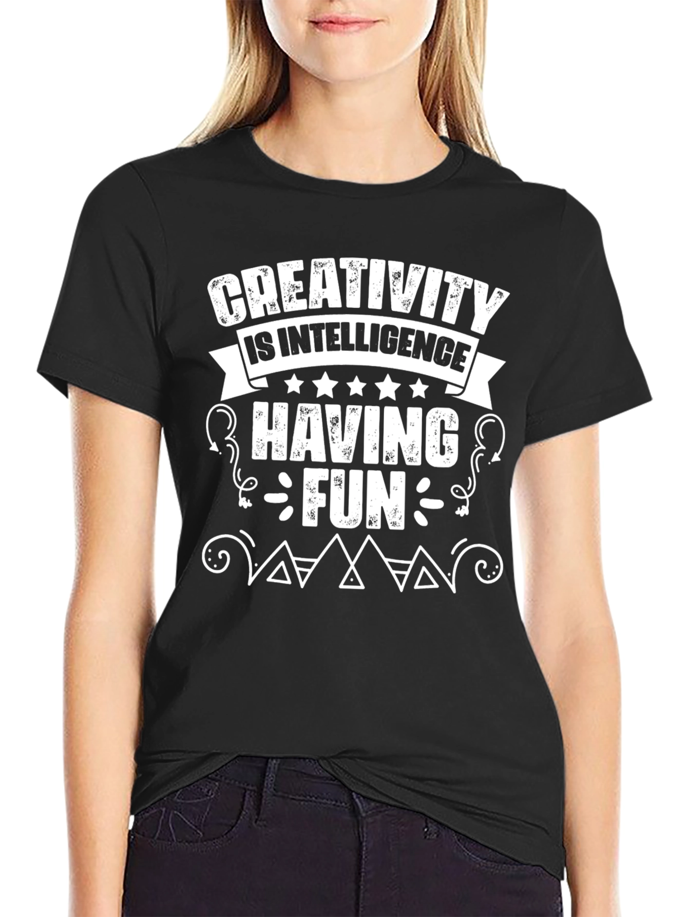 Creativity is Intelligence T-Shirt - Black Cotton Blend