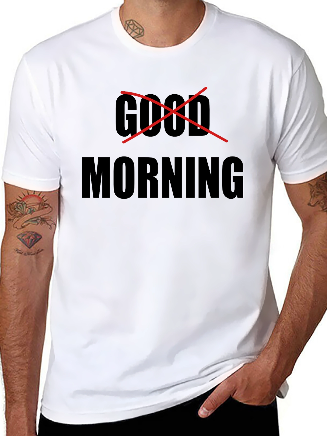 Good Morning Graphic Tee - Mens Black T-Shirt