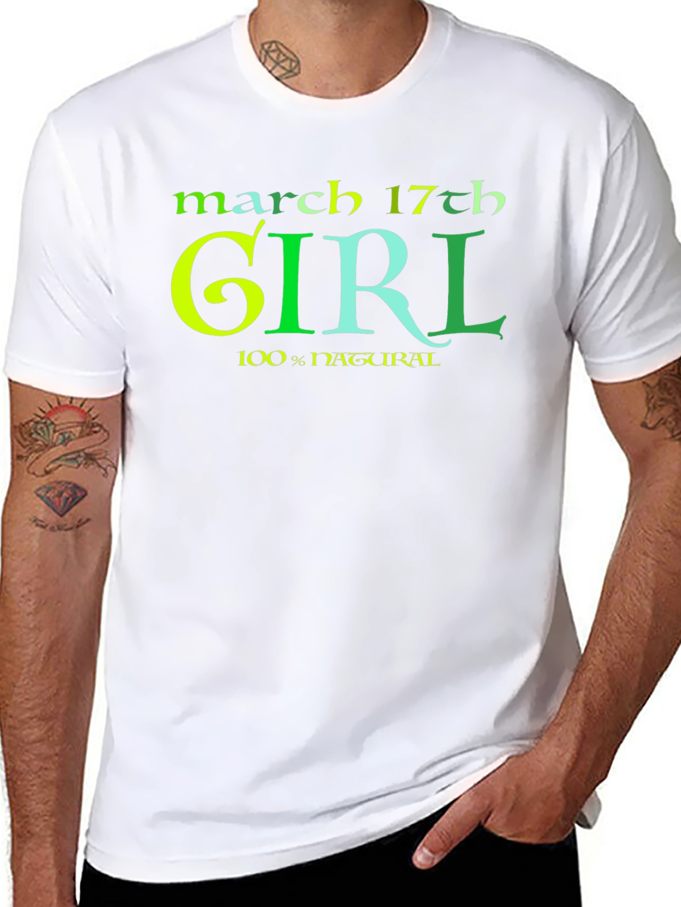 March 17th Girl 100% Natural St Patricks Day T-Shirt