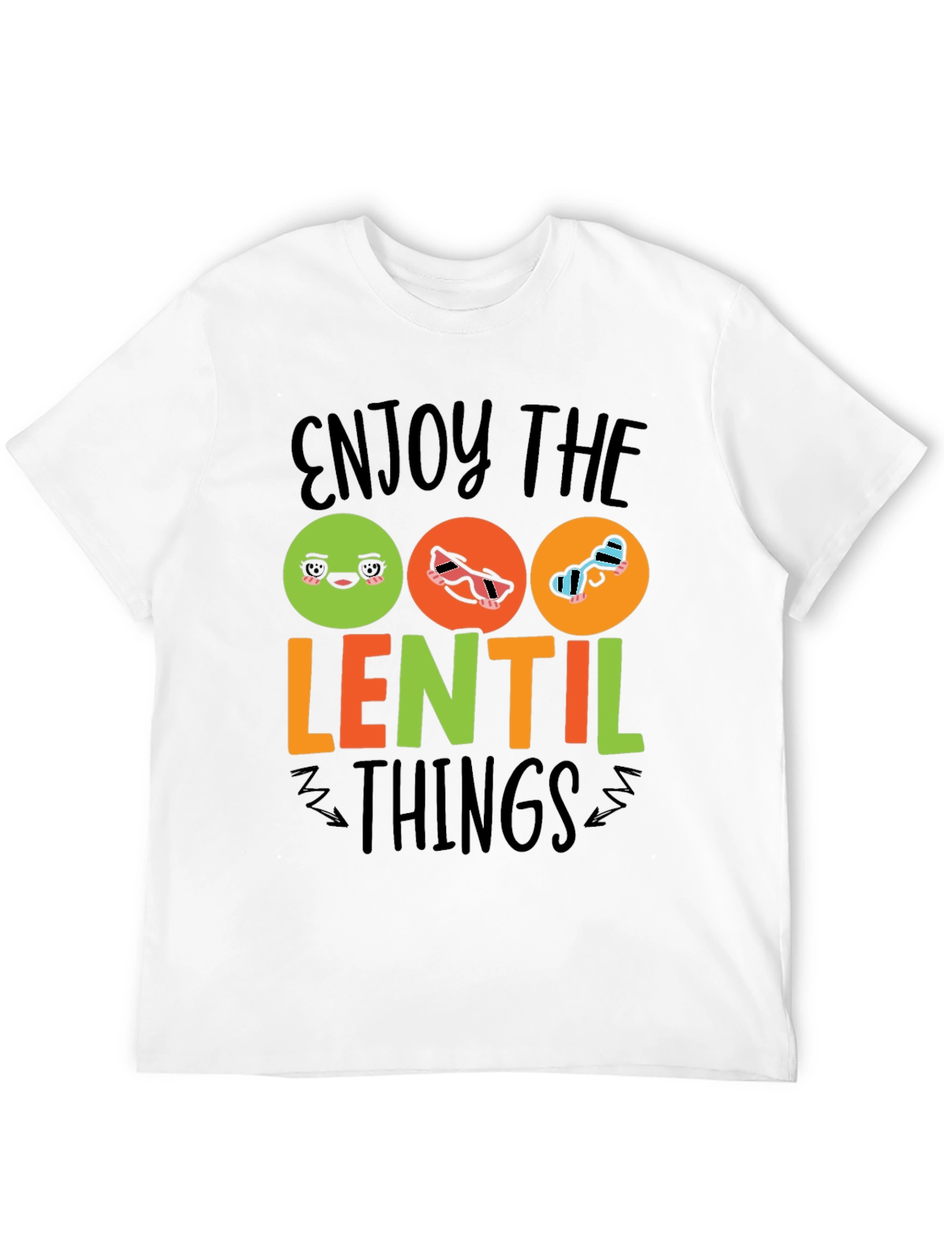 Enjoy the Lentil Things Black Graphic T-Shirt