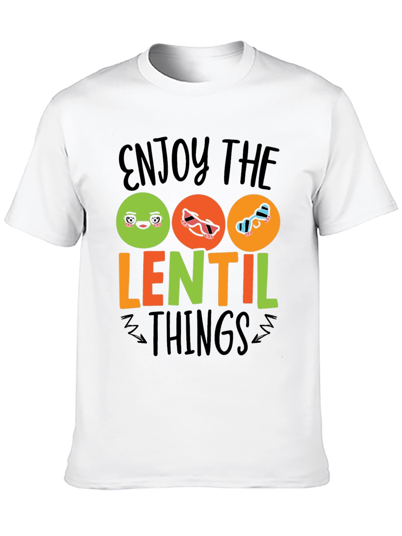 Enjoy the Lentil Things Black Graphic T-Shirt