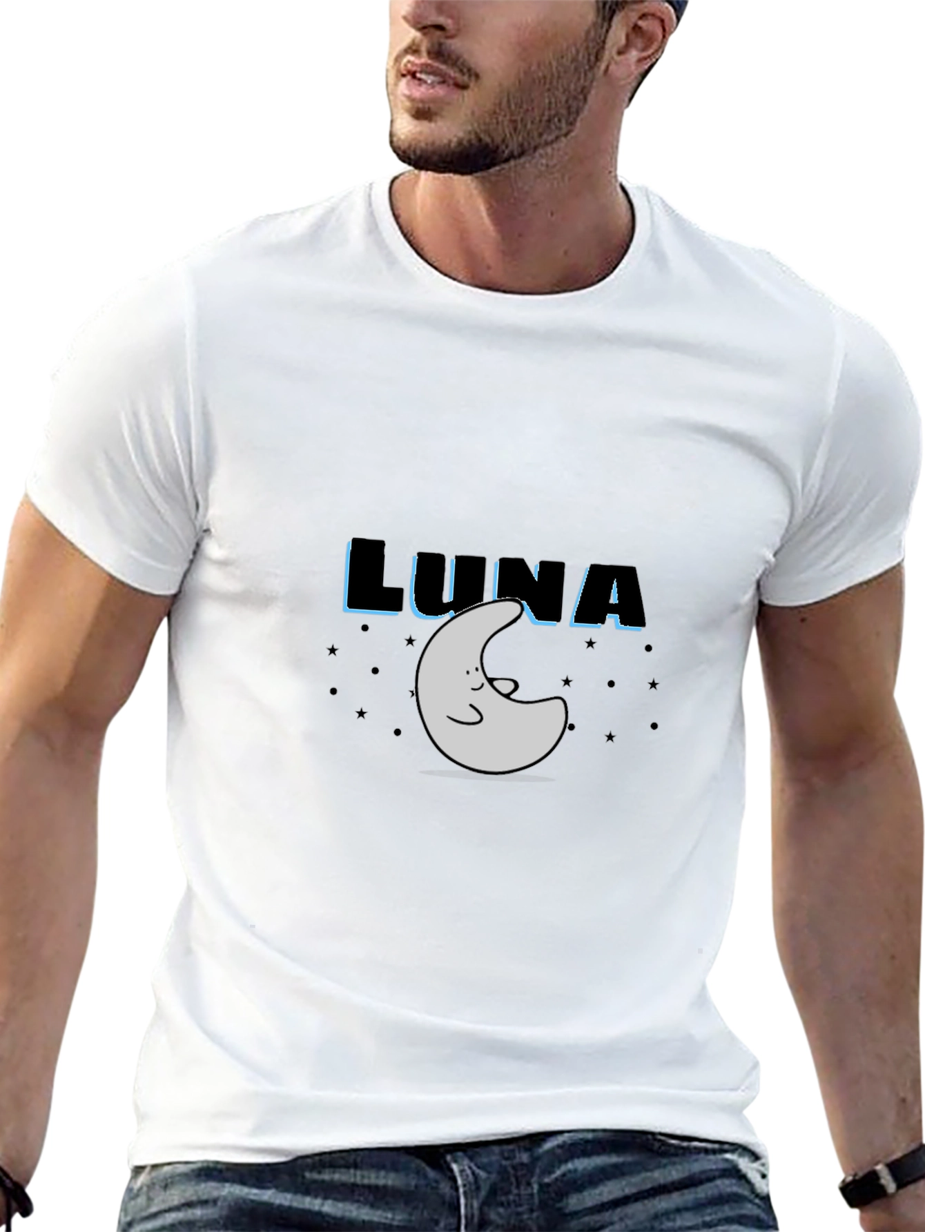 Luna Moon Graphic Tee - Black Cotton T-Shirt