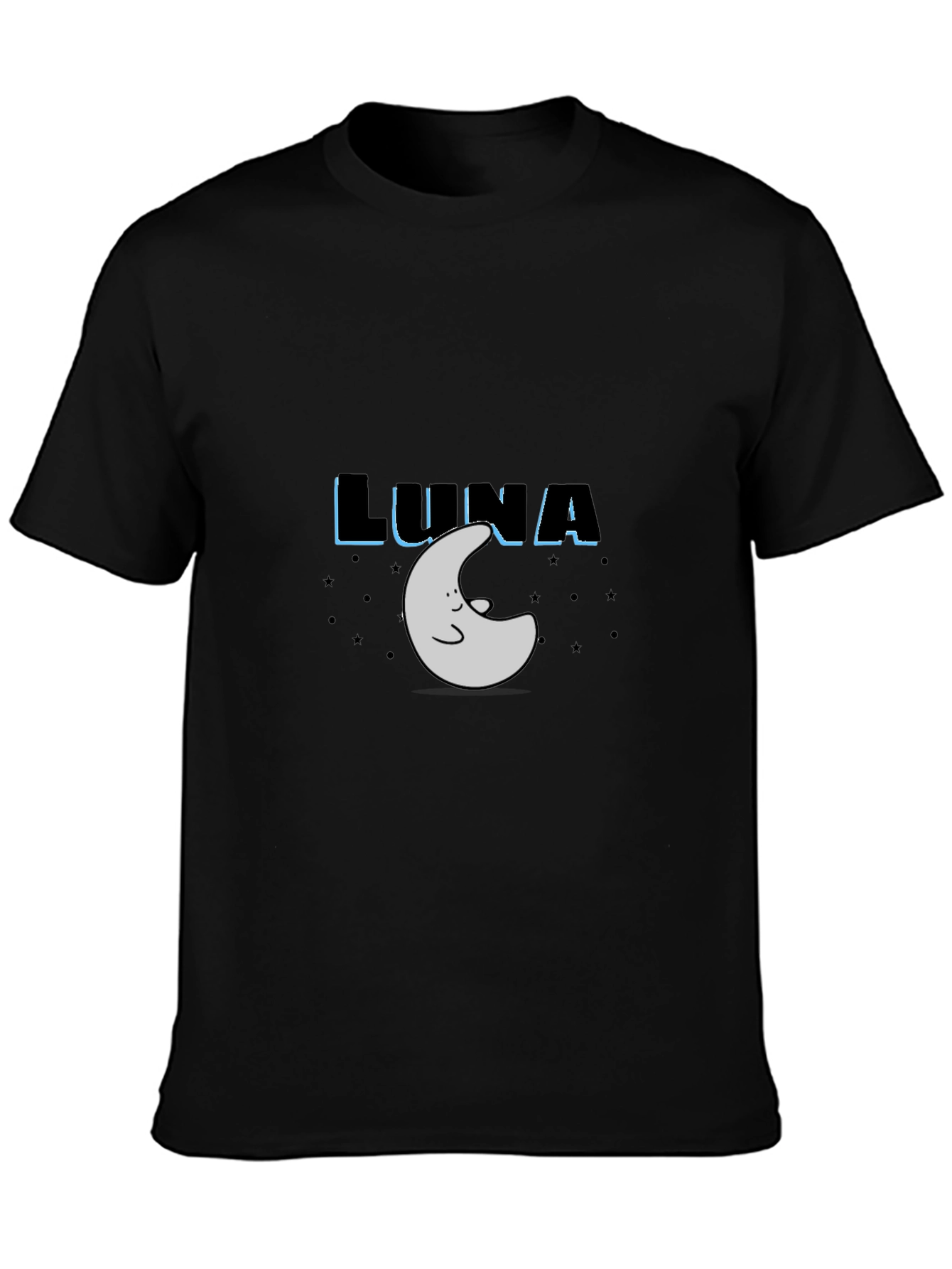 Luna Moon Graphic Tee - Black Cotton T-Shirt