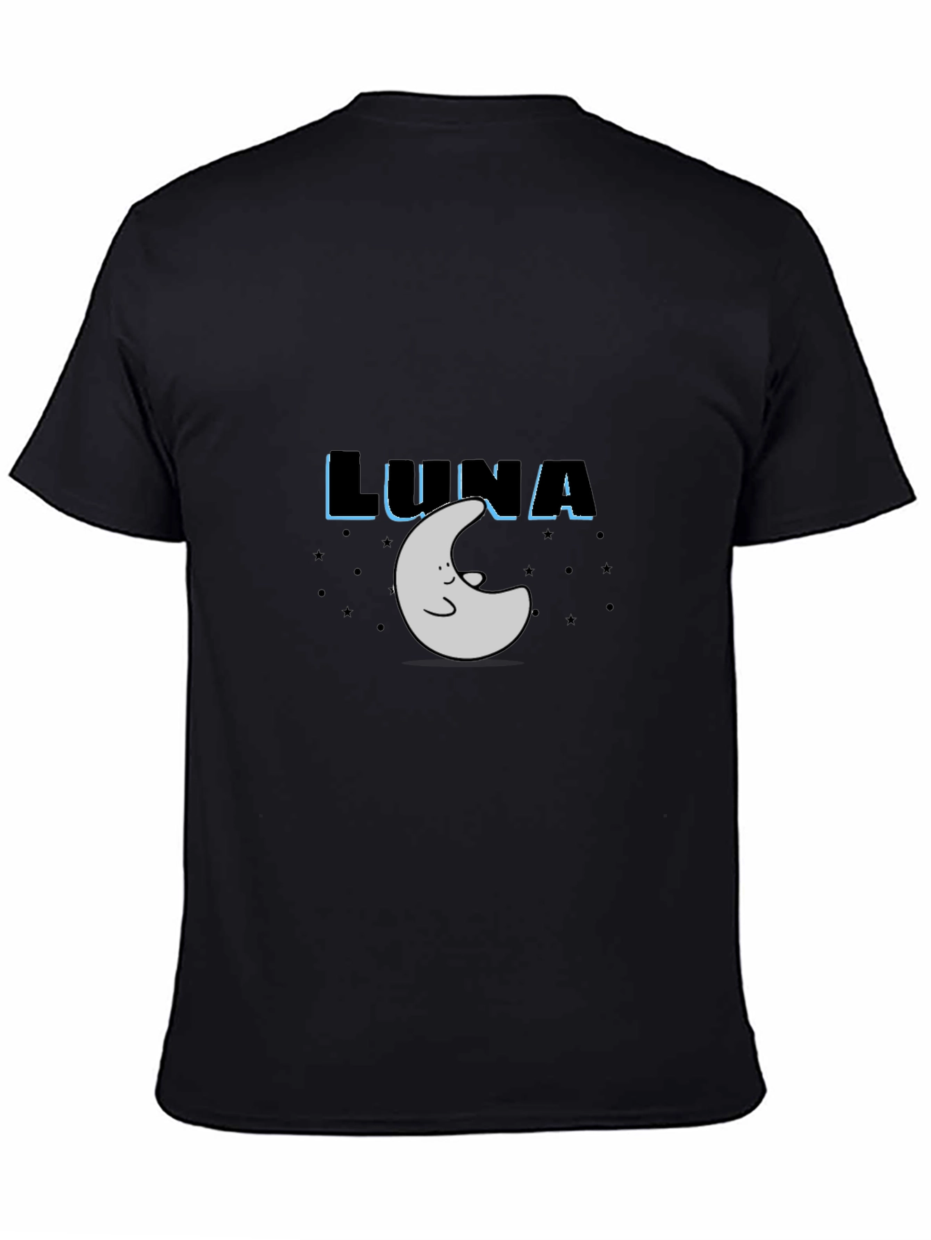 Luna Moon Graphic Tee - Black Cotton T-Shirt