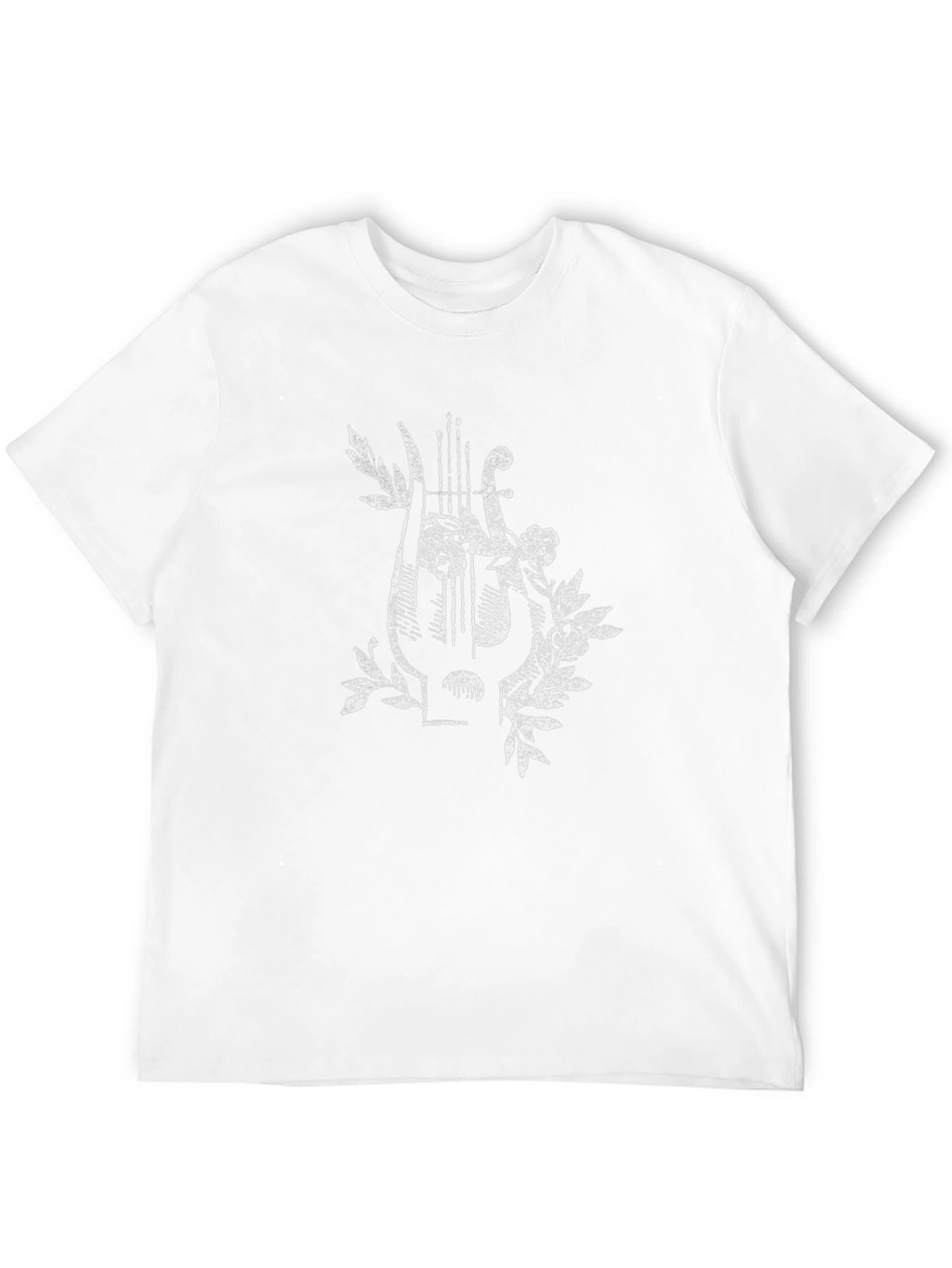 Floral Lyre Graphic Tee - Classic Black