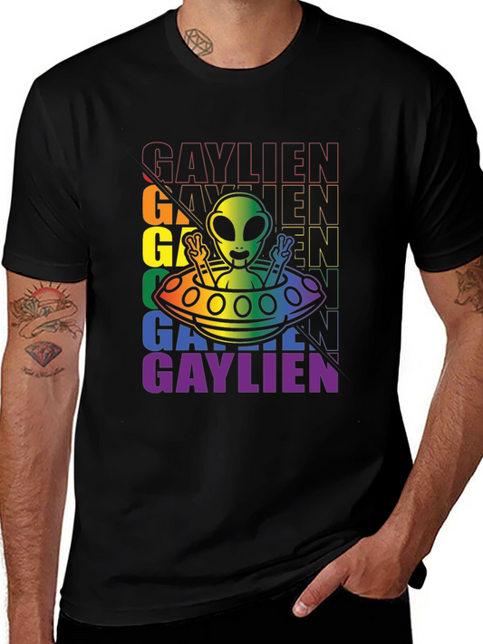 Gaylien Pride Graphic Tee - Rainbow Alien LGBTQ Shirt