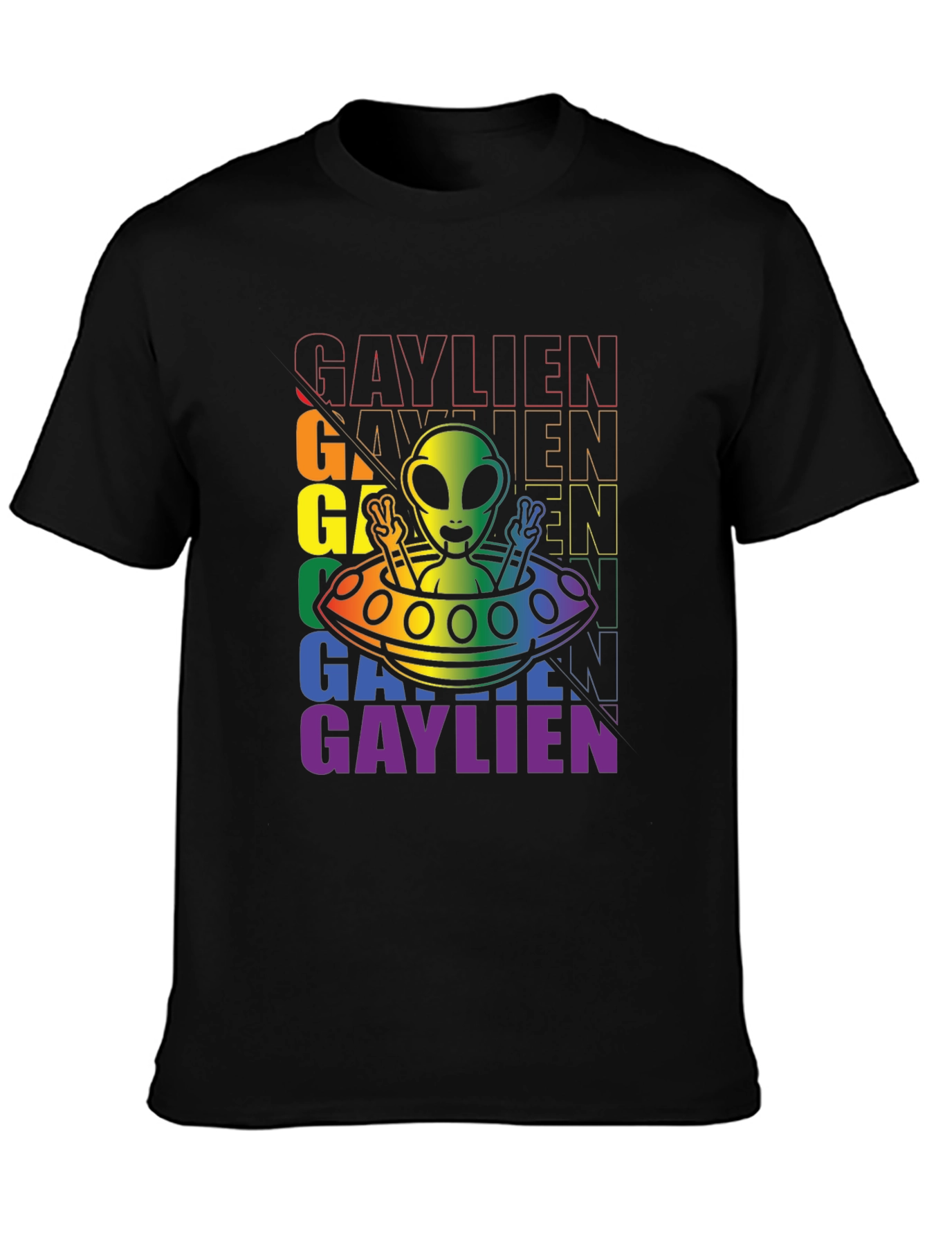 Gaylien Pride Graphic Tee - Rainbow Alien LGBTQ Shirt