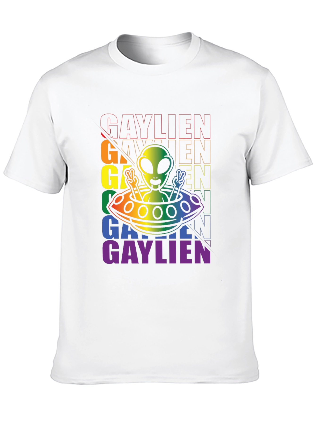 Gaylien Pride Graphic Tee - Rainbow Alien LGBTQ Shirt