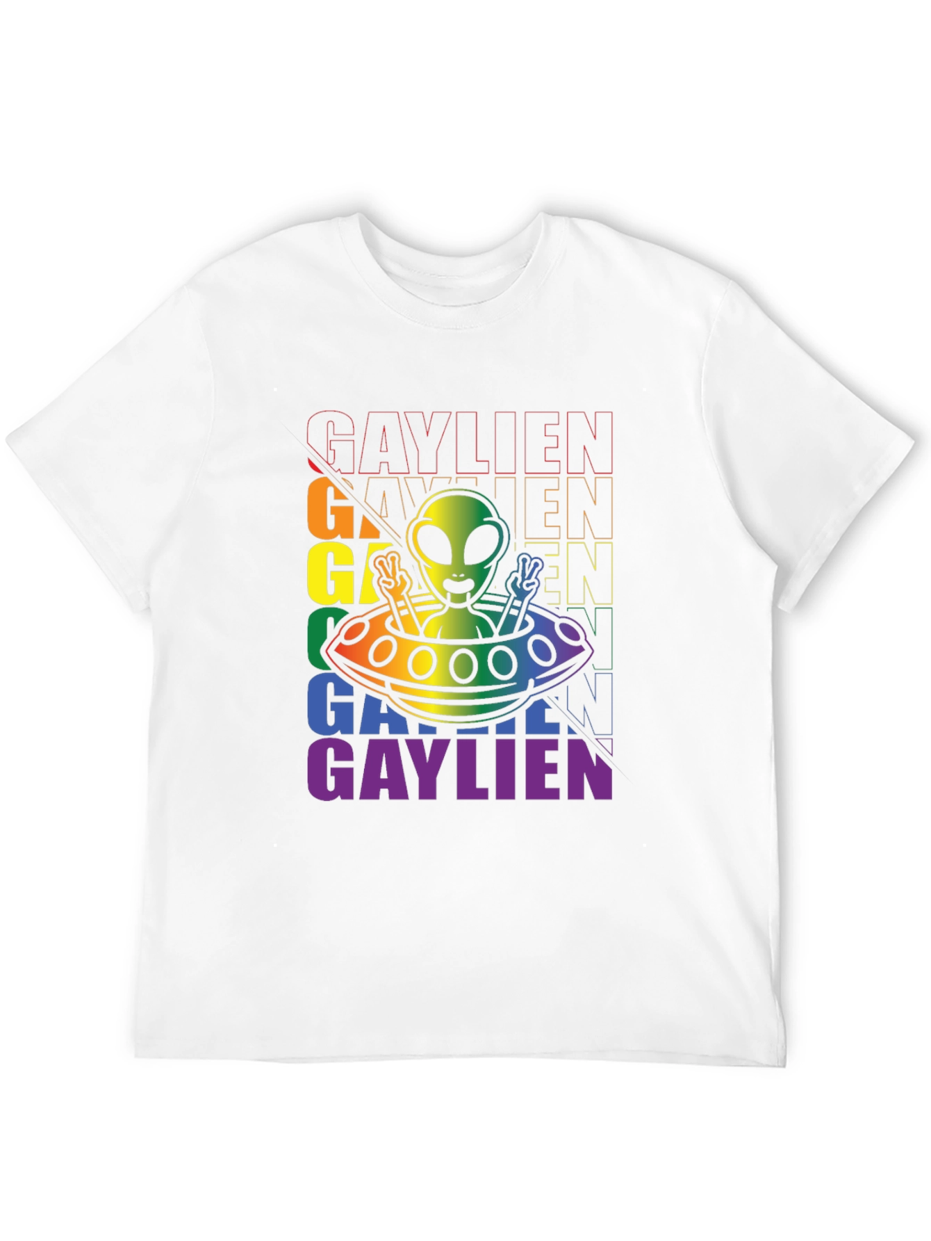 Gaylien Pride Graphic Tee - Rainbow Alien LGBTQ Shirt