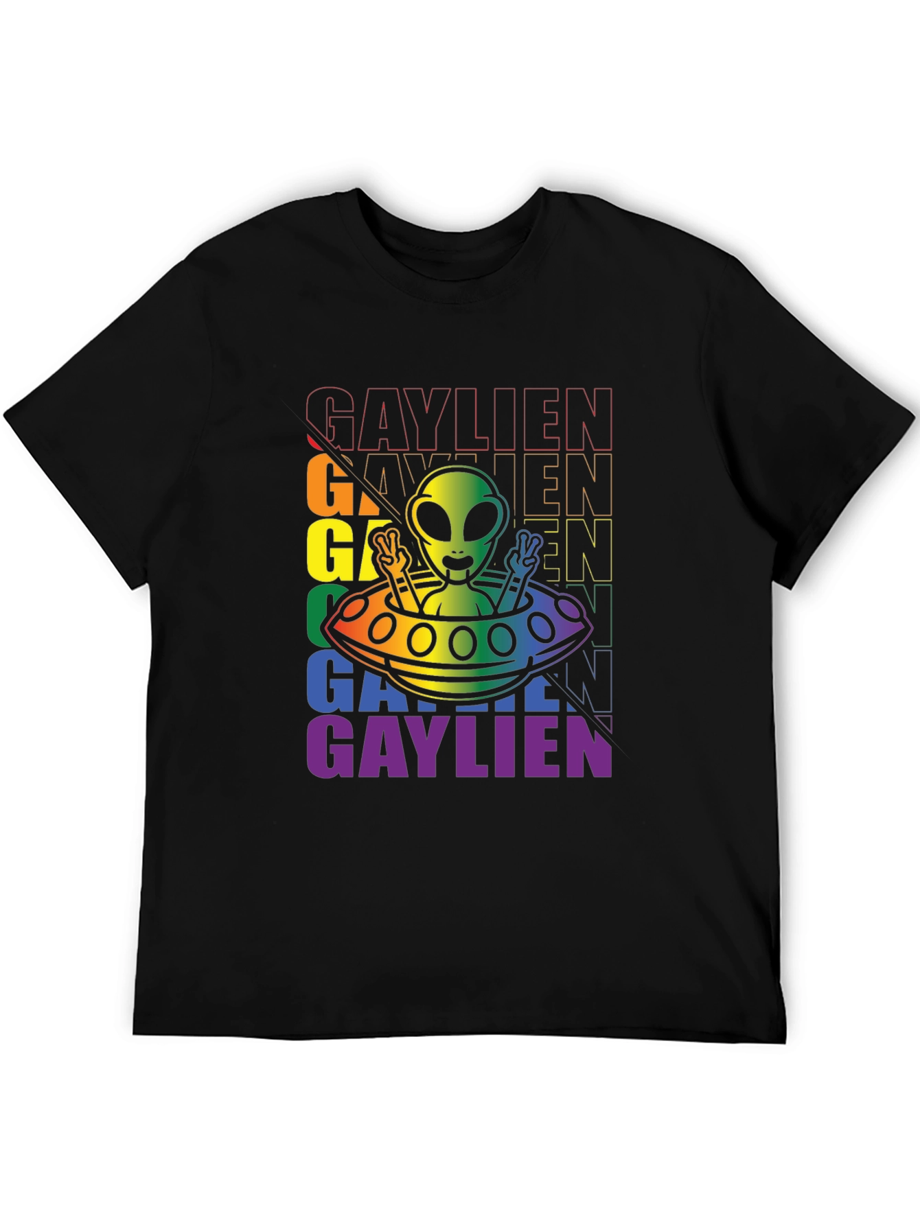 Gaylien Pride Graphic Tee - Rainbow Alien LGBTQ Shirt