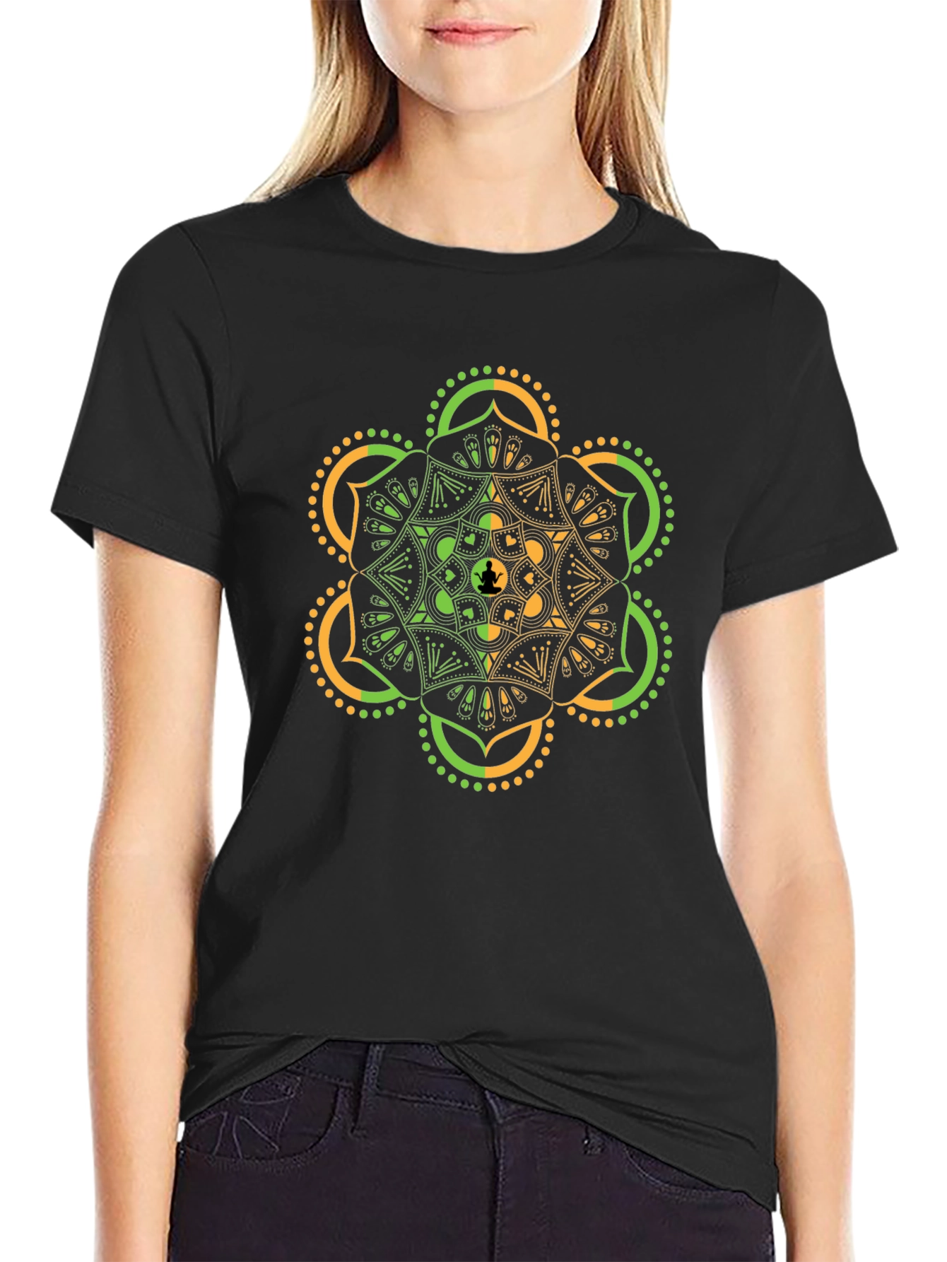 Mandala Graphic Tee - Black Yoga T-Shirt