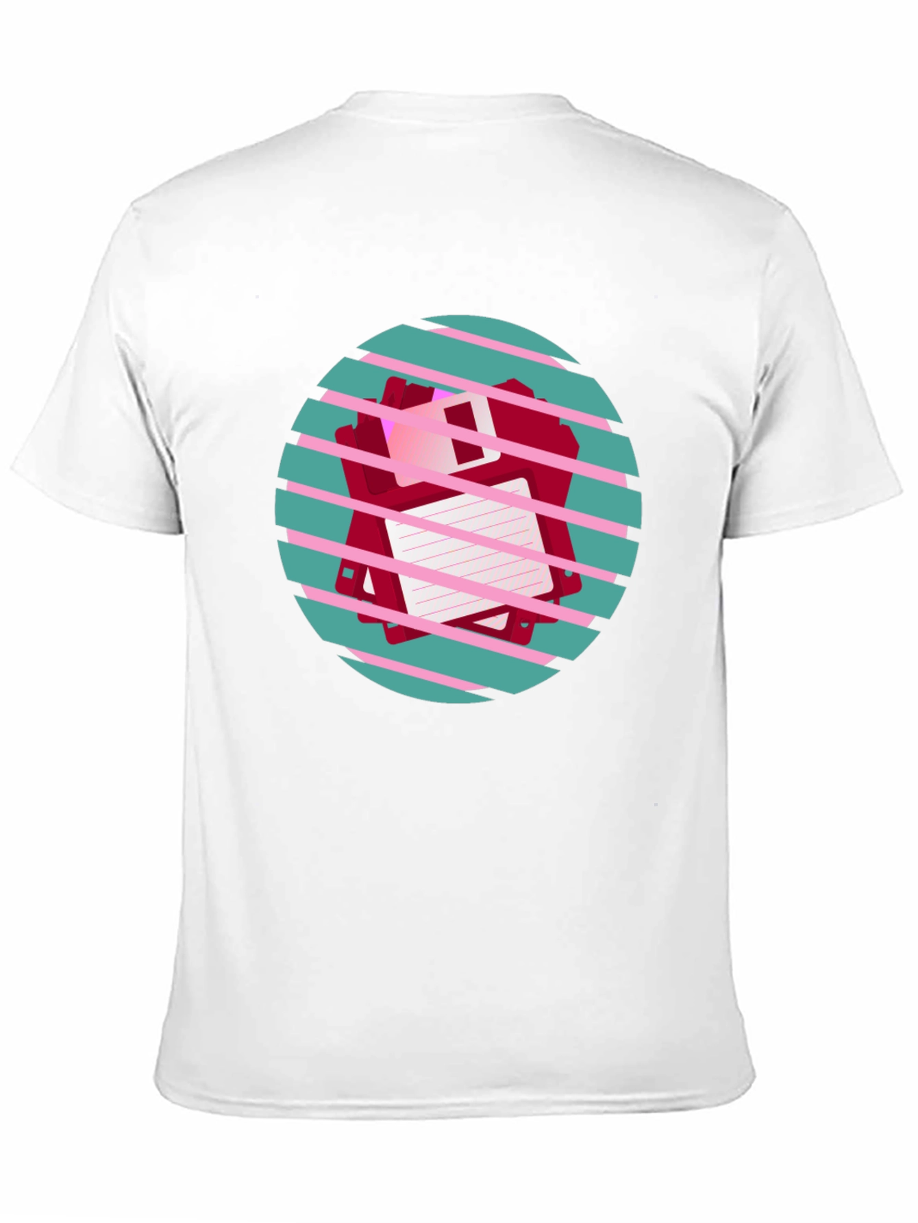 Retro Floppy Disk Graphic Tee - Black Crew Neck