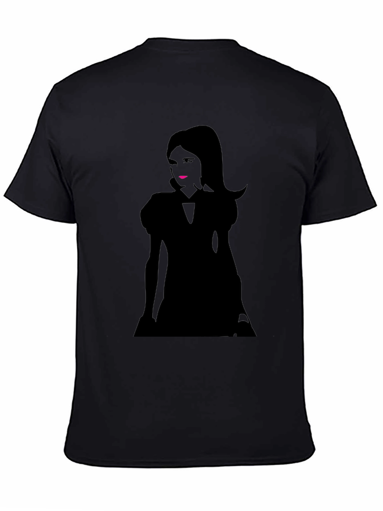 Silhouette Graphic Print T-Shirt - Casual Black Tee