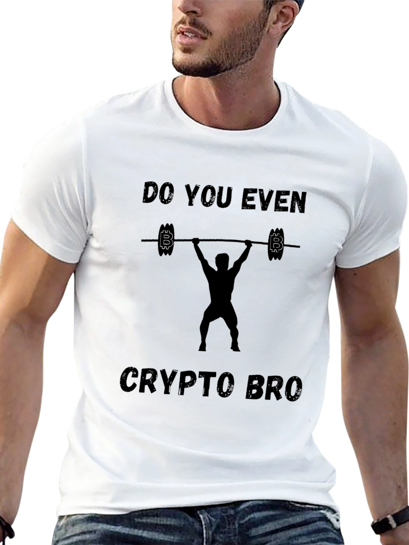 Crypto Bro Black T-Shirt - Gym & Bitcoin Design