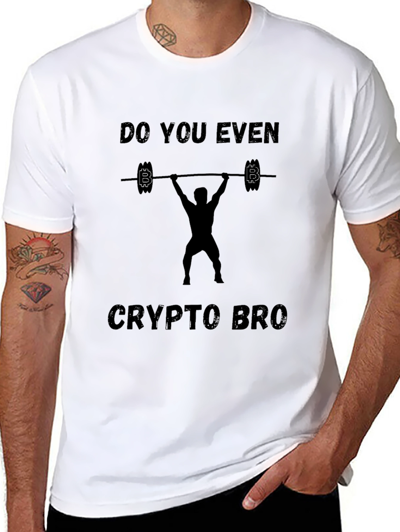 Crypto Bro Black T-Shirt - Gym & Bitcoin Design