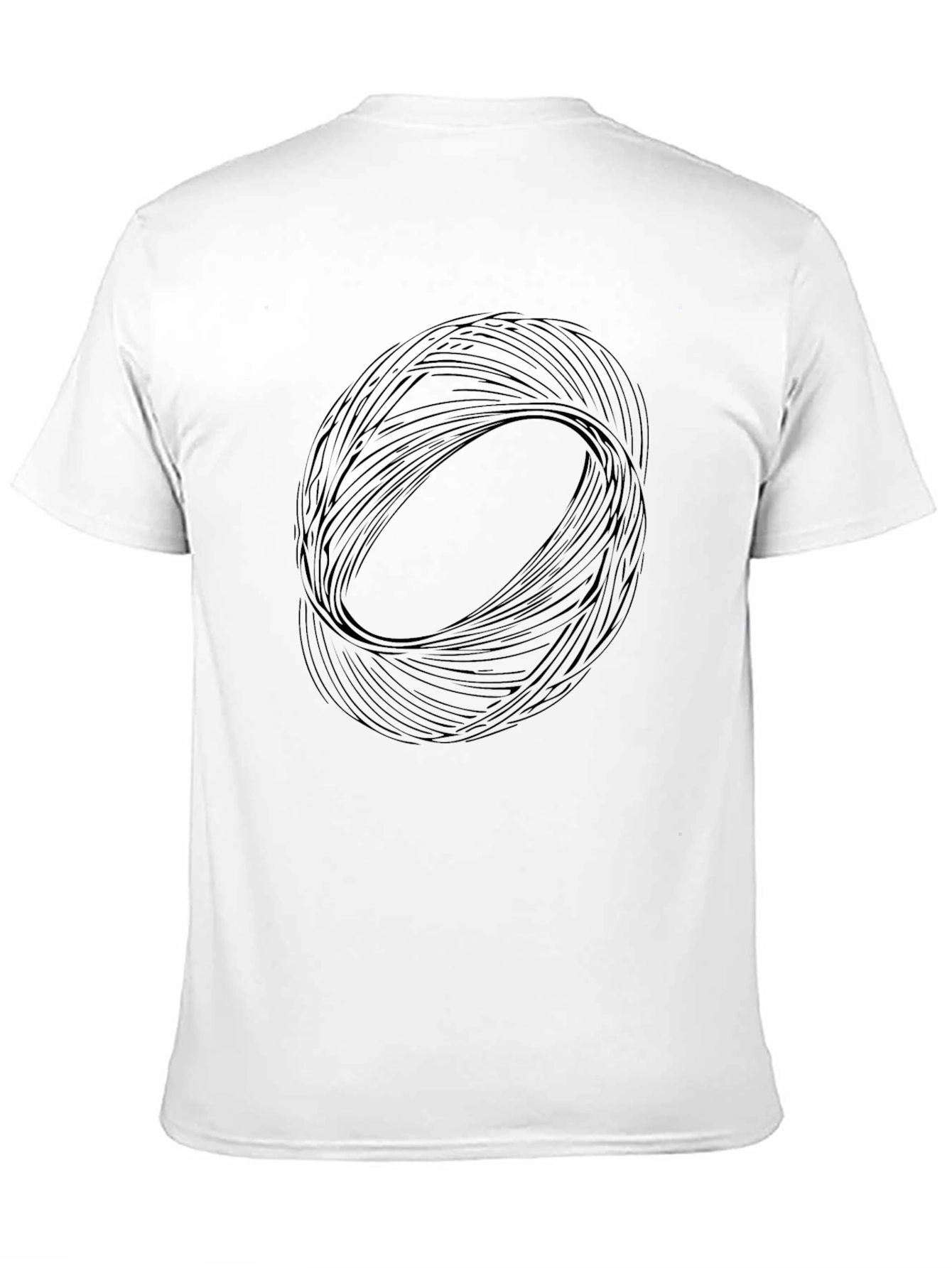 Mens Black Graphic Tee - Abstract Circle Design