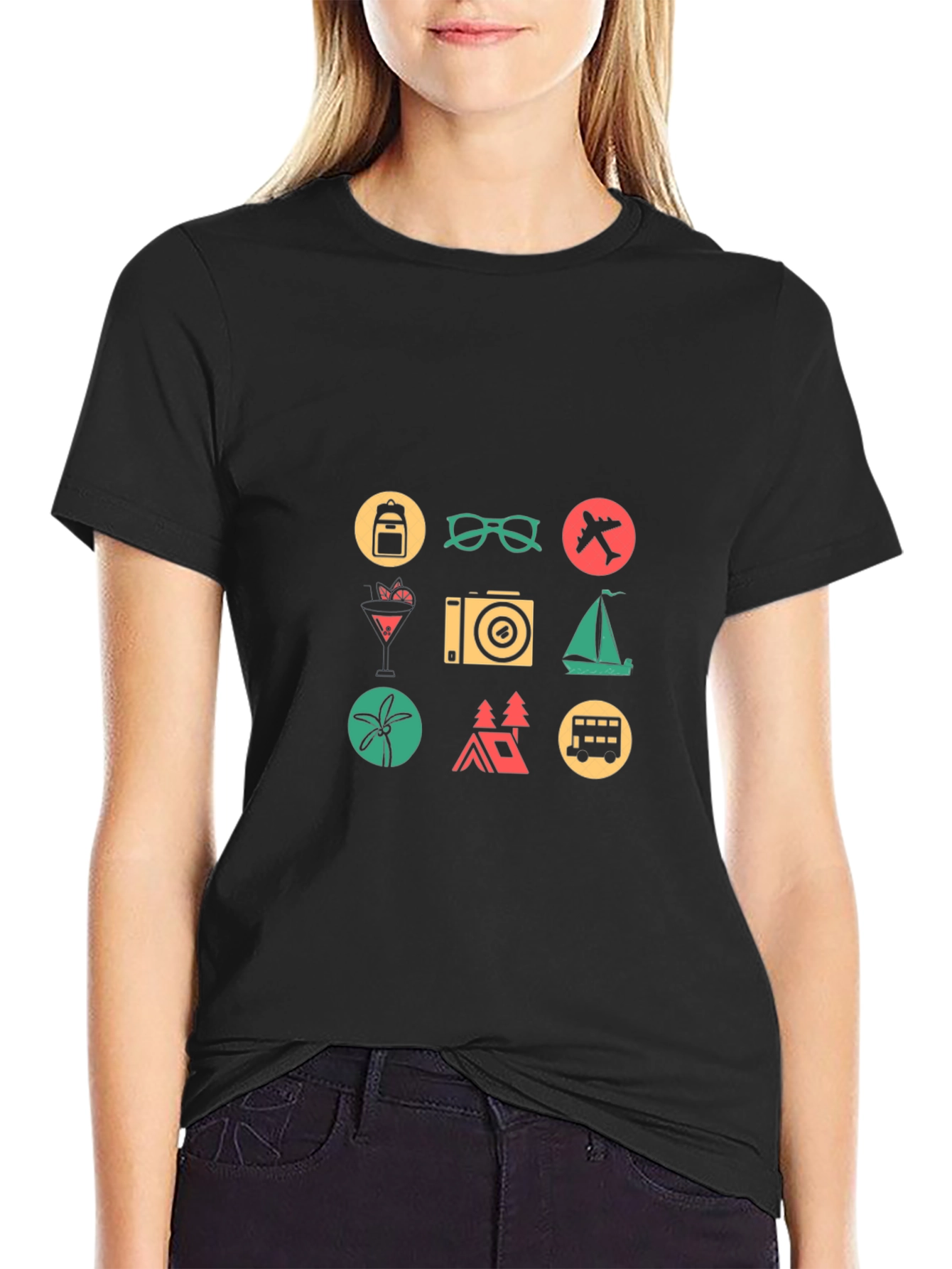 Travel Icon T-Shirt - Black
