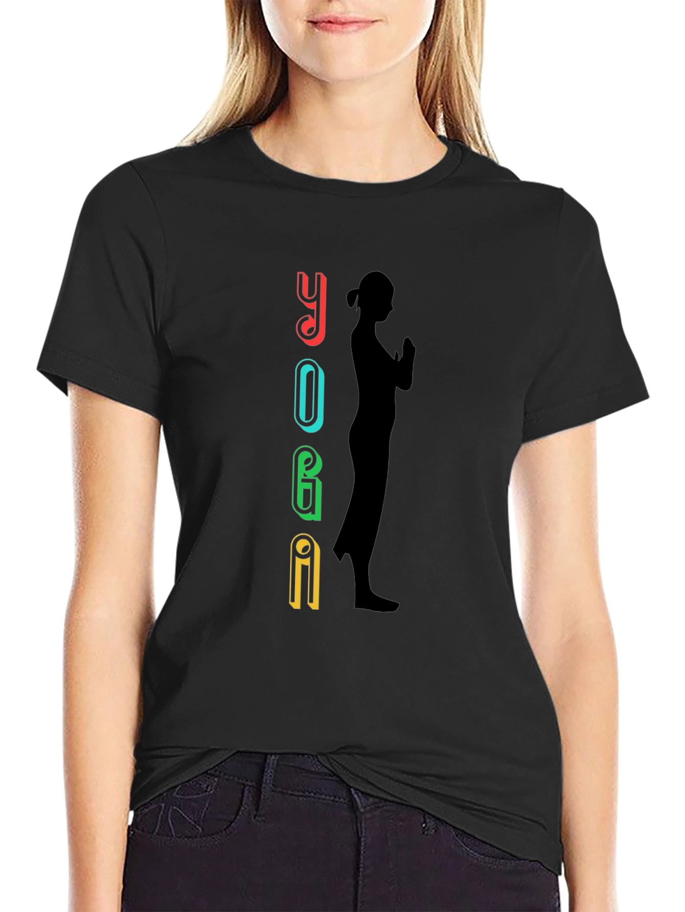 Yoga Graphic Black T-Shirt