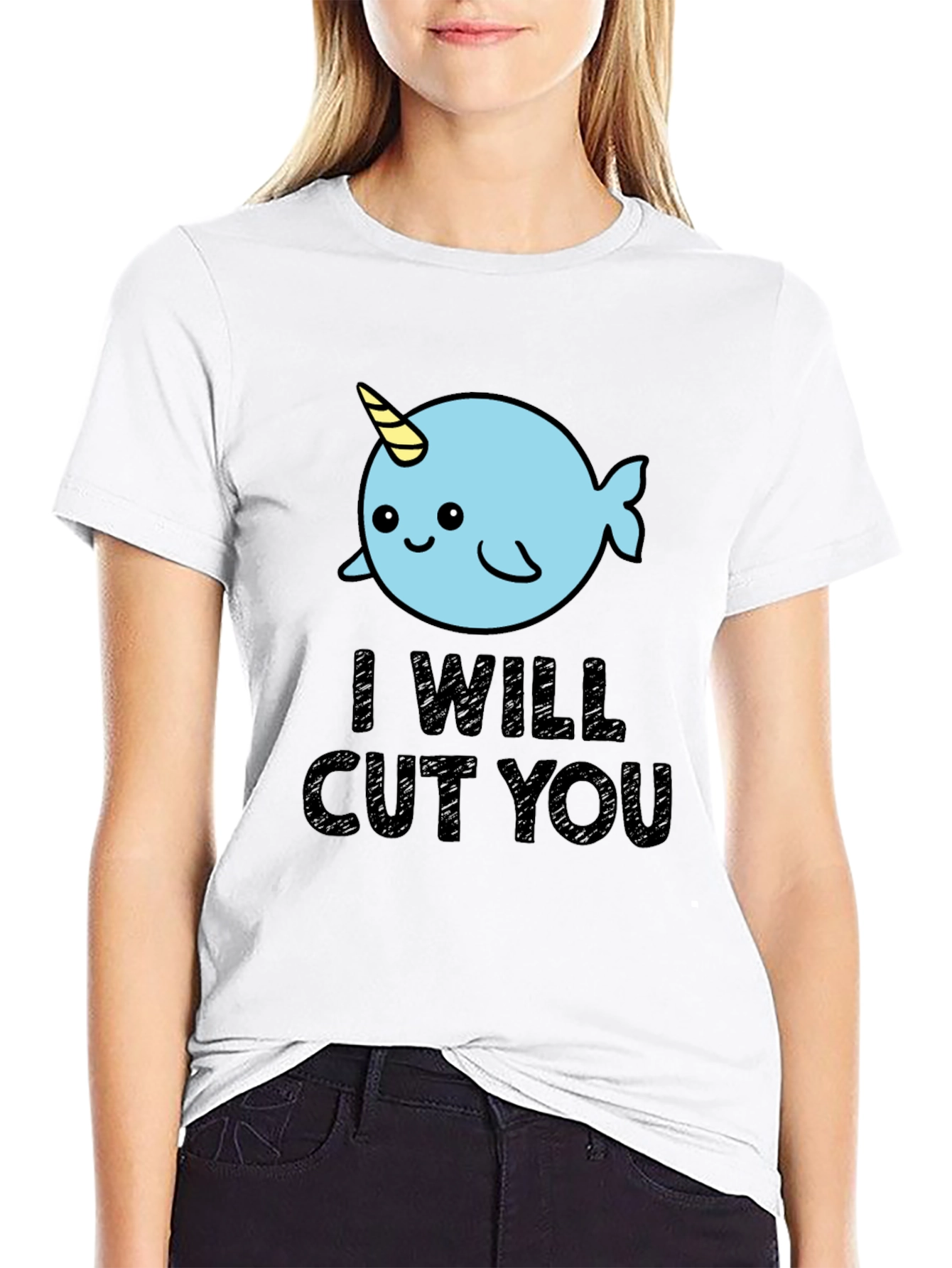 Narwhal I Will Cut You Graphic Tee