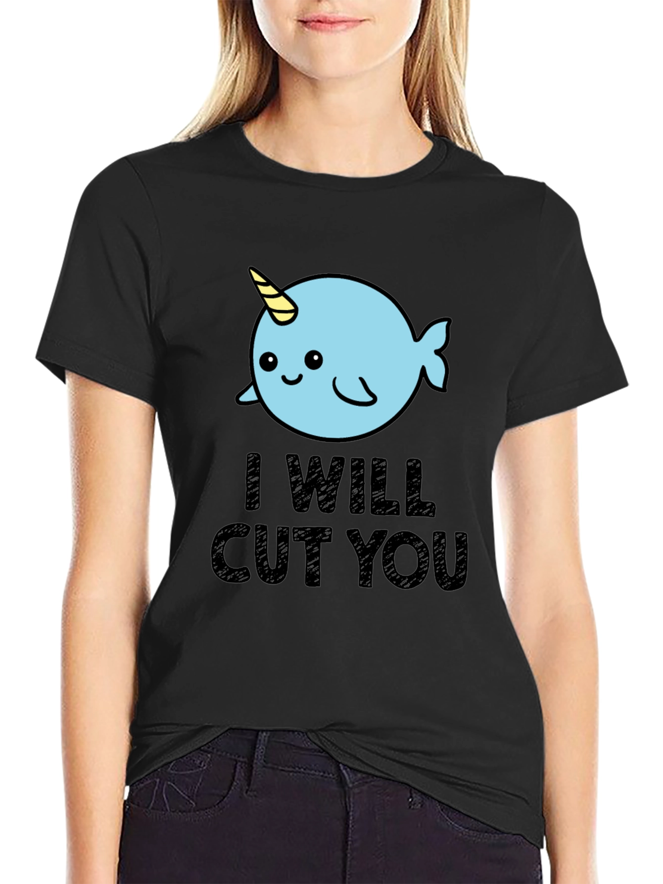Narwhal I Will Cut You Graphic Tee