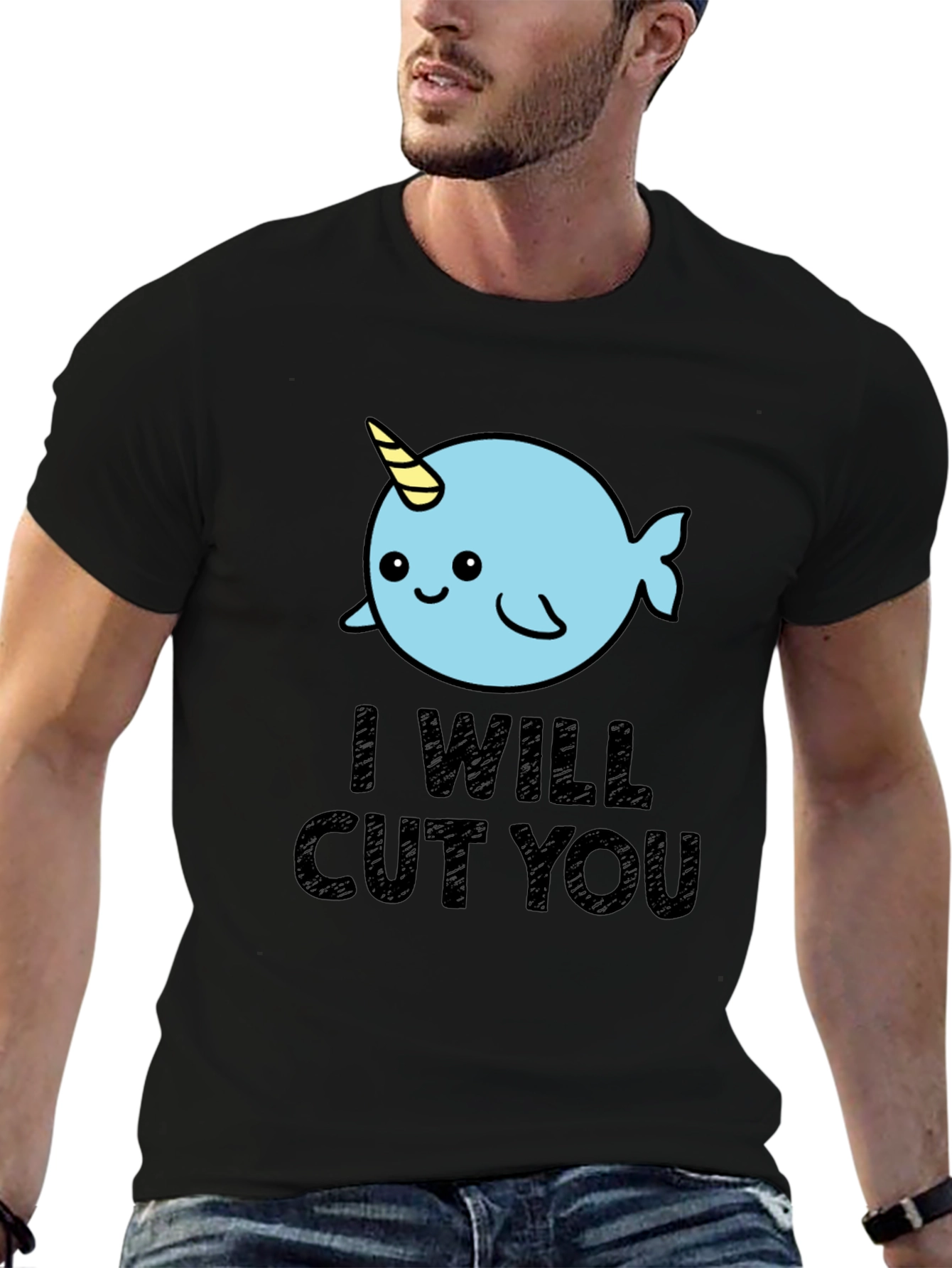 Narwhal I Will Cut You Graphic Tee
