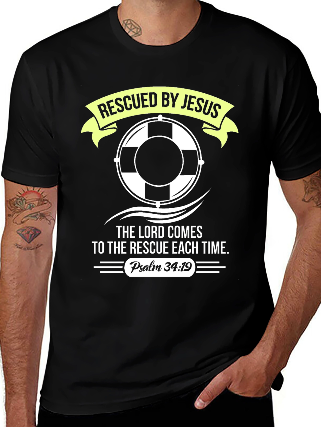 Rescued By Jesus T-Shirt - Religious Graphic Tee