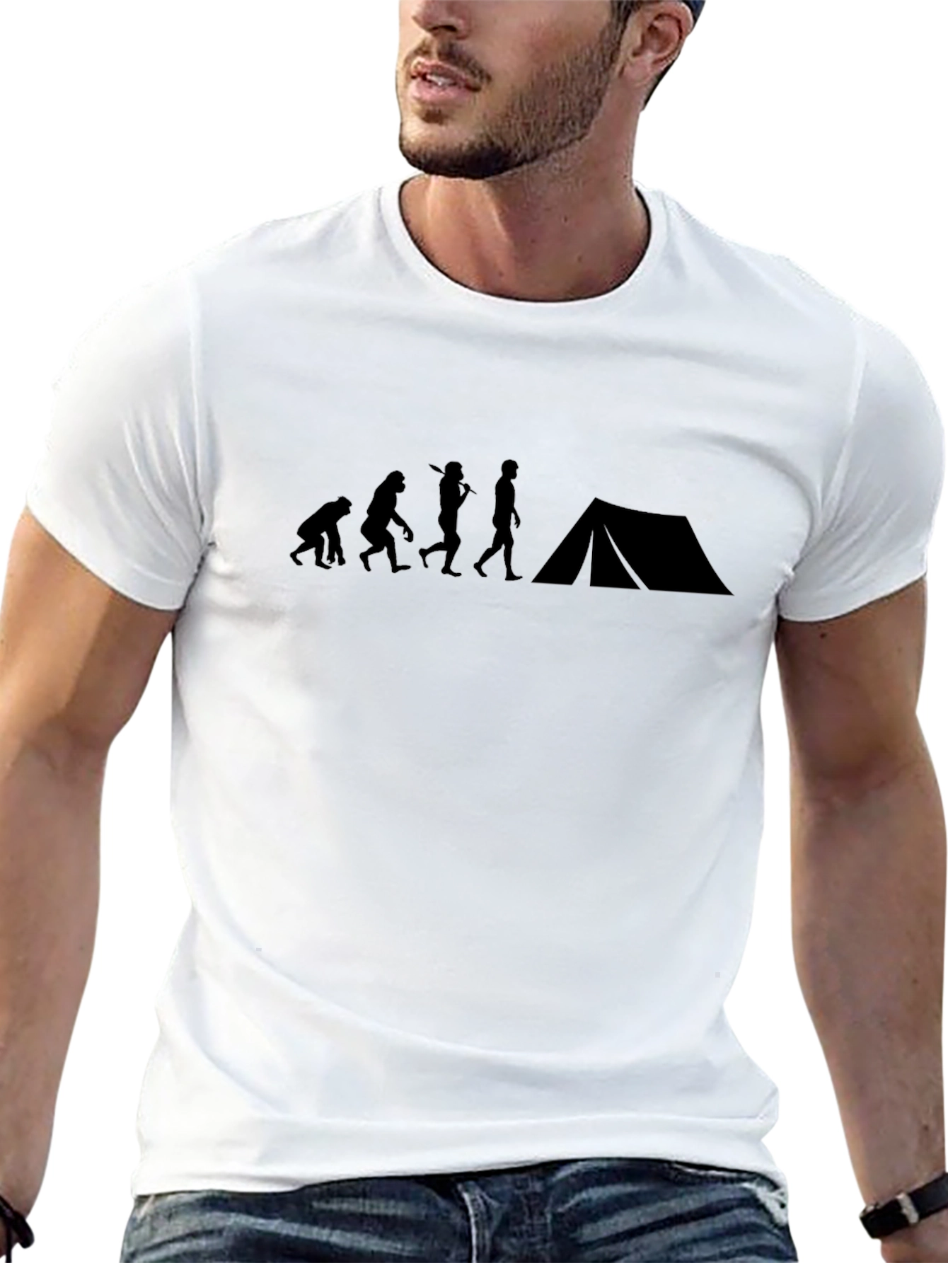 Evolution of Camping T-Shirt - Black Graphic Tee