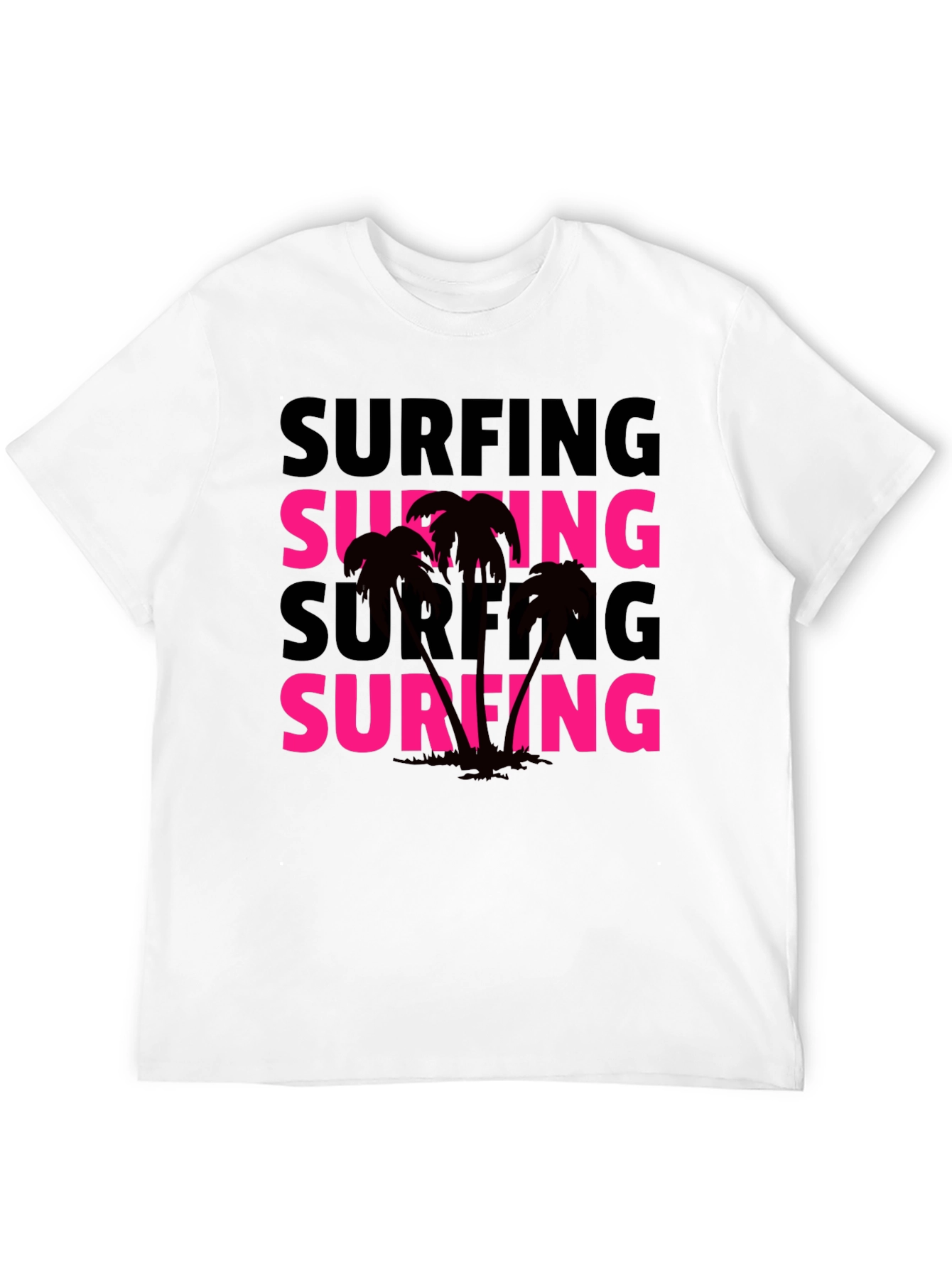 Surfing Palm Tee - Retro Style