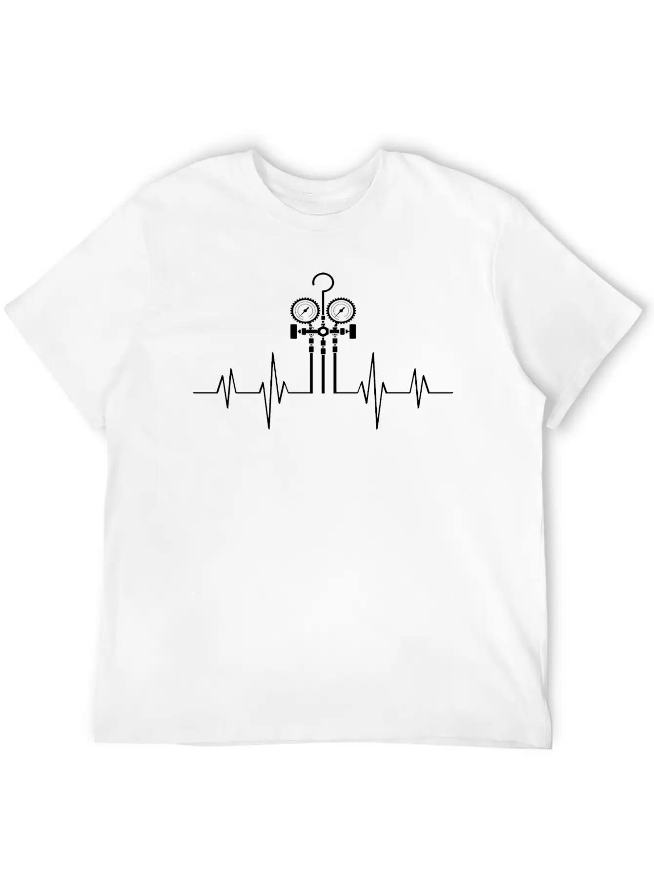 HVAC Love EKG Line Heartbeat HVAC Technician HVAC Unisex Casual T-Shirt – Clean Design For Daily Comfort
