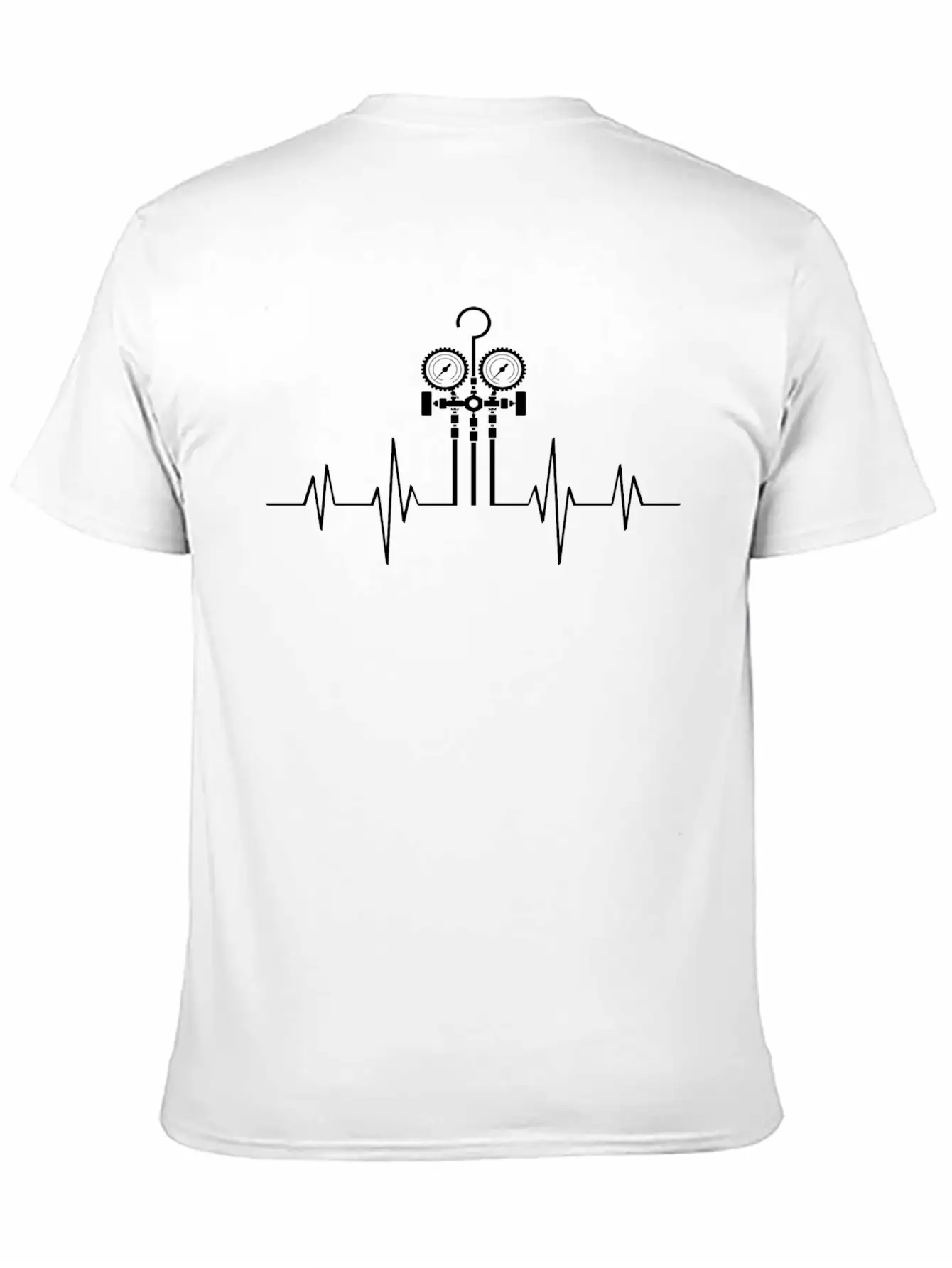 HVAC Love EKG Line Heartbeat HVAC Technician HVAC Unisex Casual T-Shirt – Clean Design For Daily Comfort