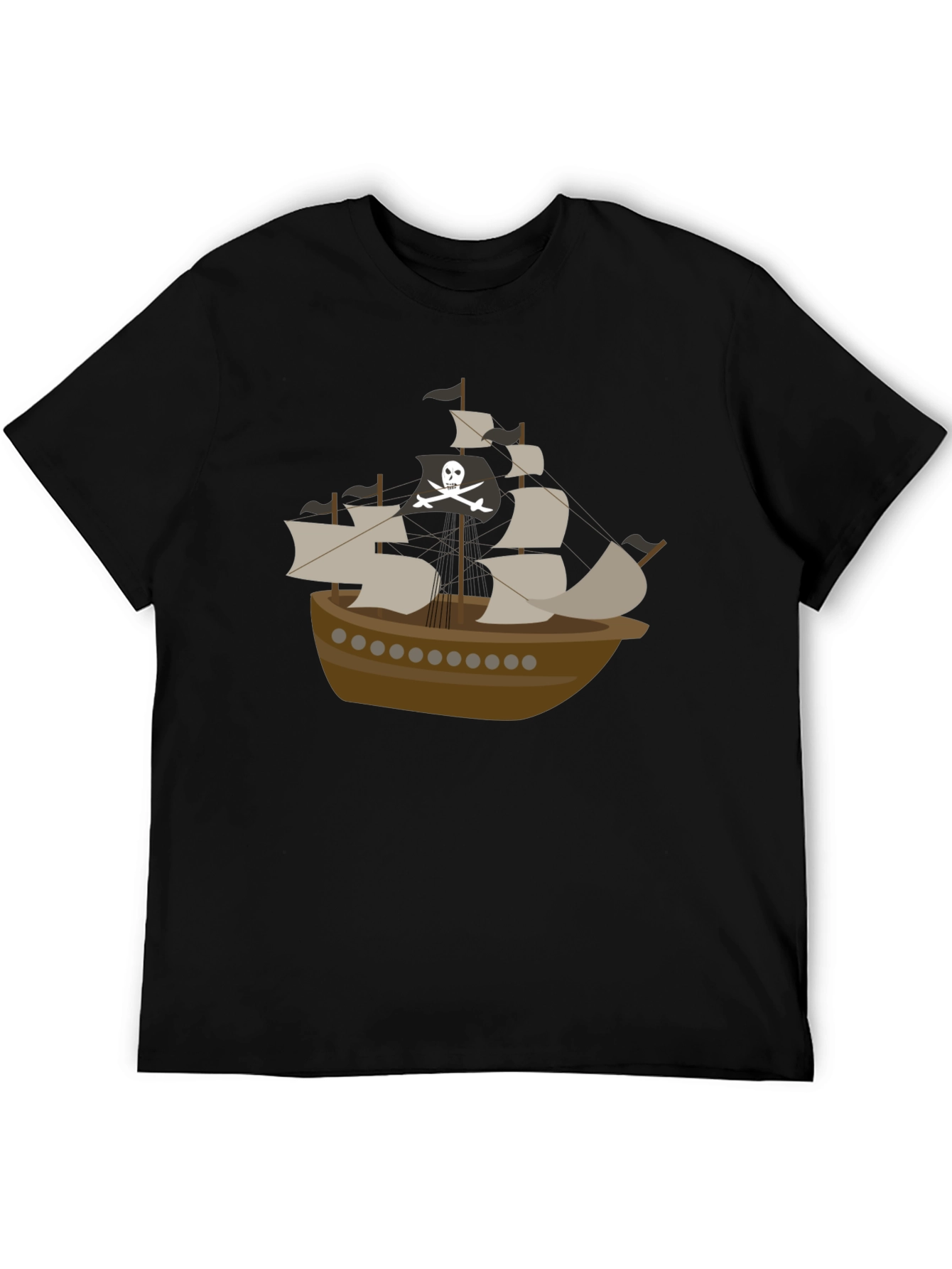Pirate Ship Graphic Tee - Mens Black T-Shirt