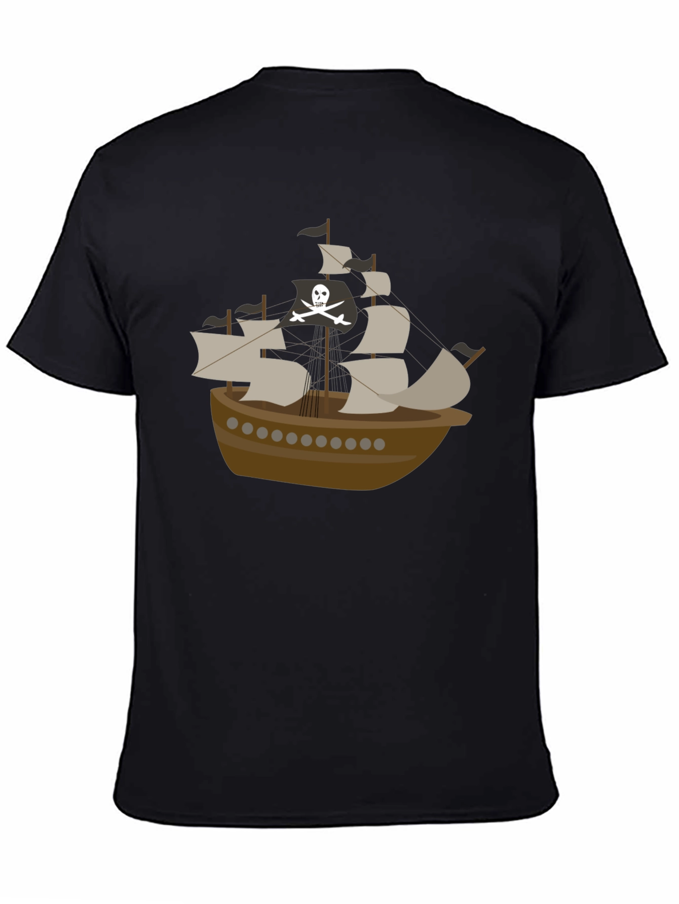 Pirate Ship Graphic Tee - Mens Black T-Shirt