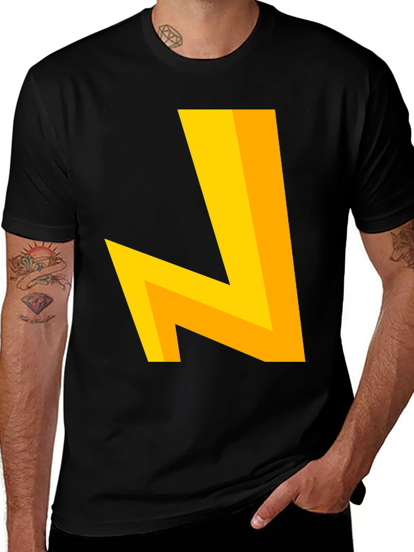 Modern Geometric Tee - Bold Yellow Design