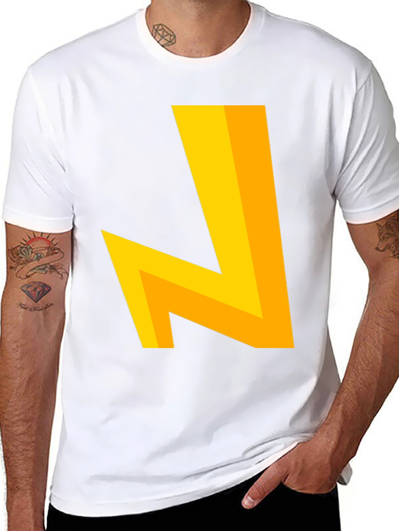 Modern Geometric Tee - Bold Yellow Design