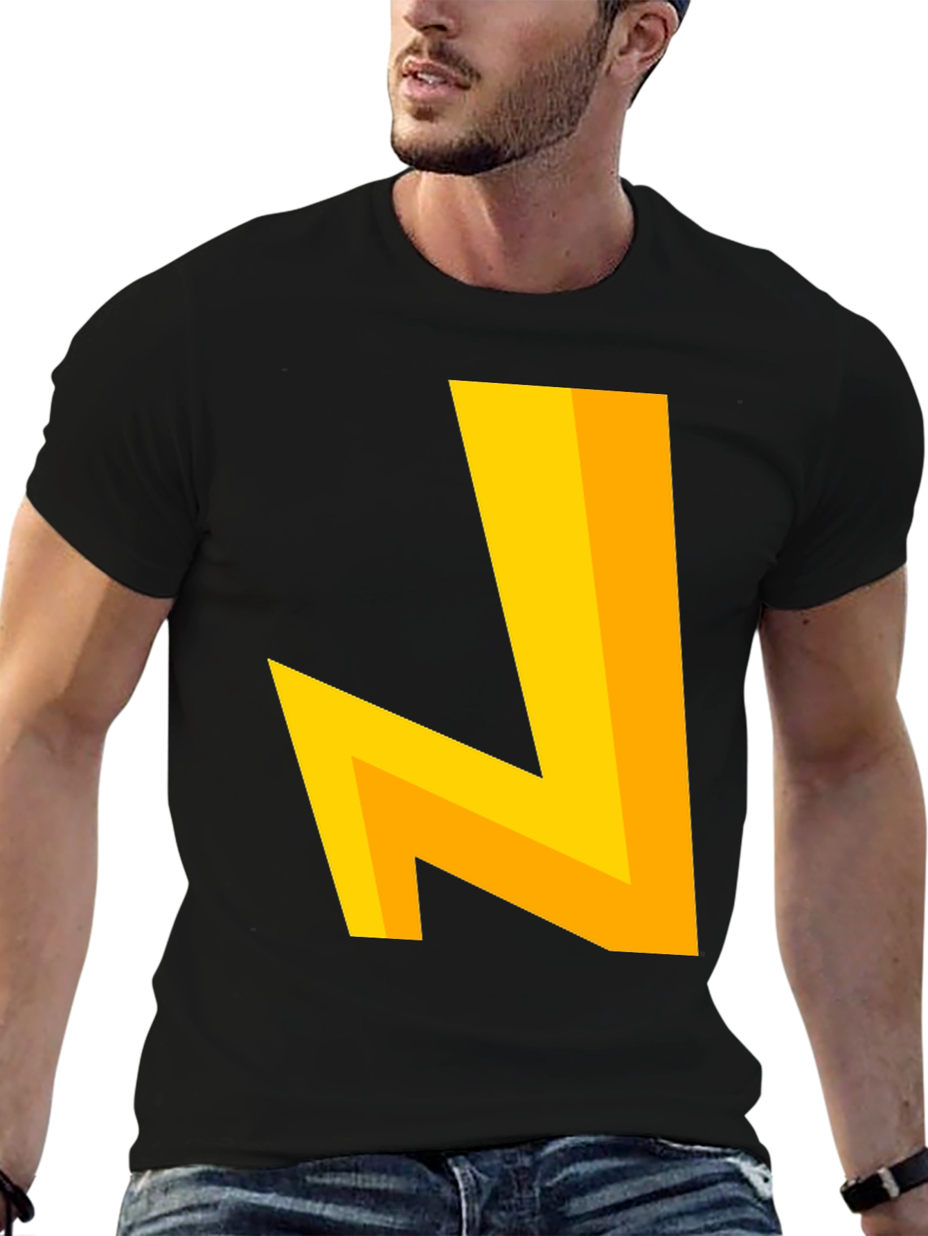 Modern Geometric Tee - Bold Yellow Design