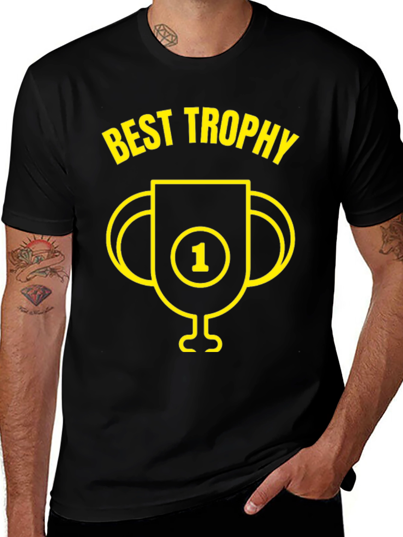 Best Trophy Graphic Tee - Mens Black T-Shirt